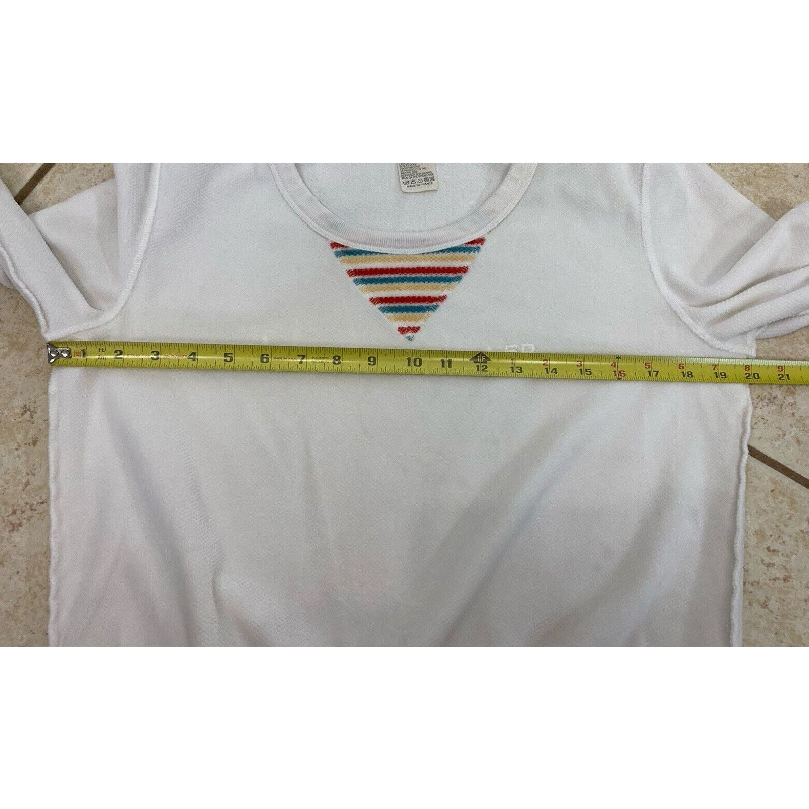 Sonia Rykiel VTG Sonia Rykiel Crew Neck Sweatshirt White M Velour Stripes Size M / US 6-8 / IT 42-44 - 13 Thumbnail