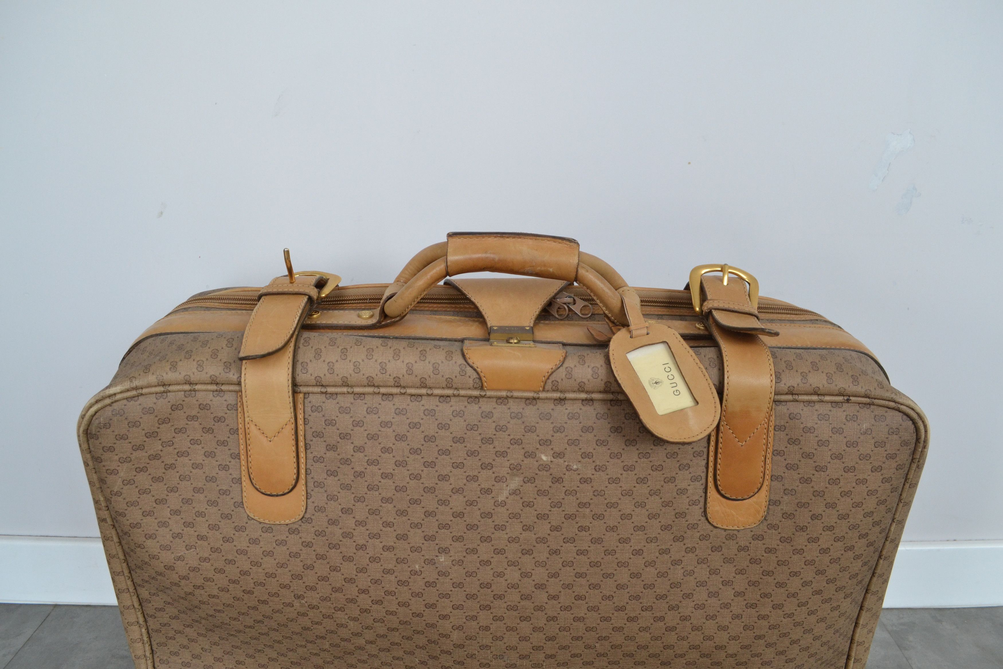 Gucci GUCCI Luggage Bag Monogram GG Logo Suitcase Brown Leather Size ONE SIZE - 11 Thumbnail