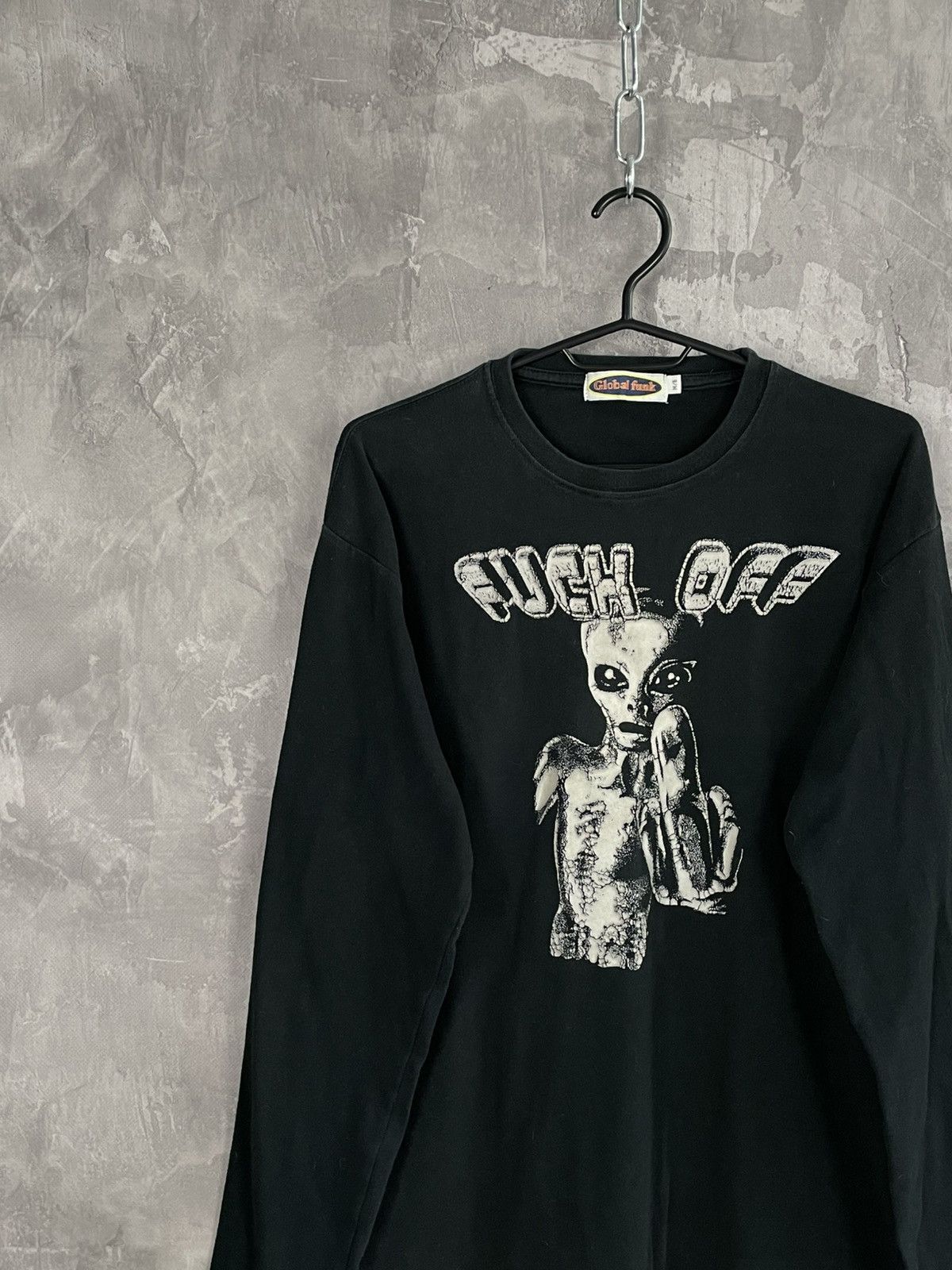 20471120 × If Six Was Nine Vintage “Fuck Off” Logo Alien Print Glamour Y2K Long Sleeve Size US M / EU 48-50 / 2 - 3 Thumbnail