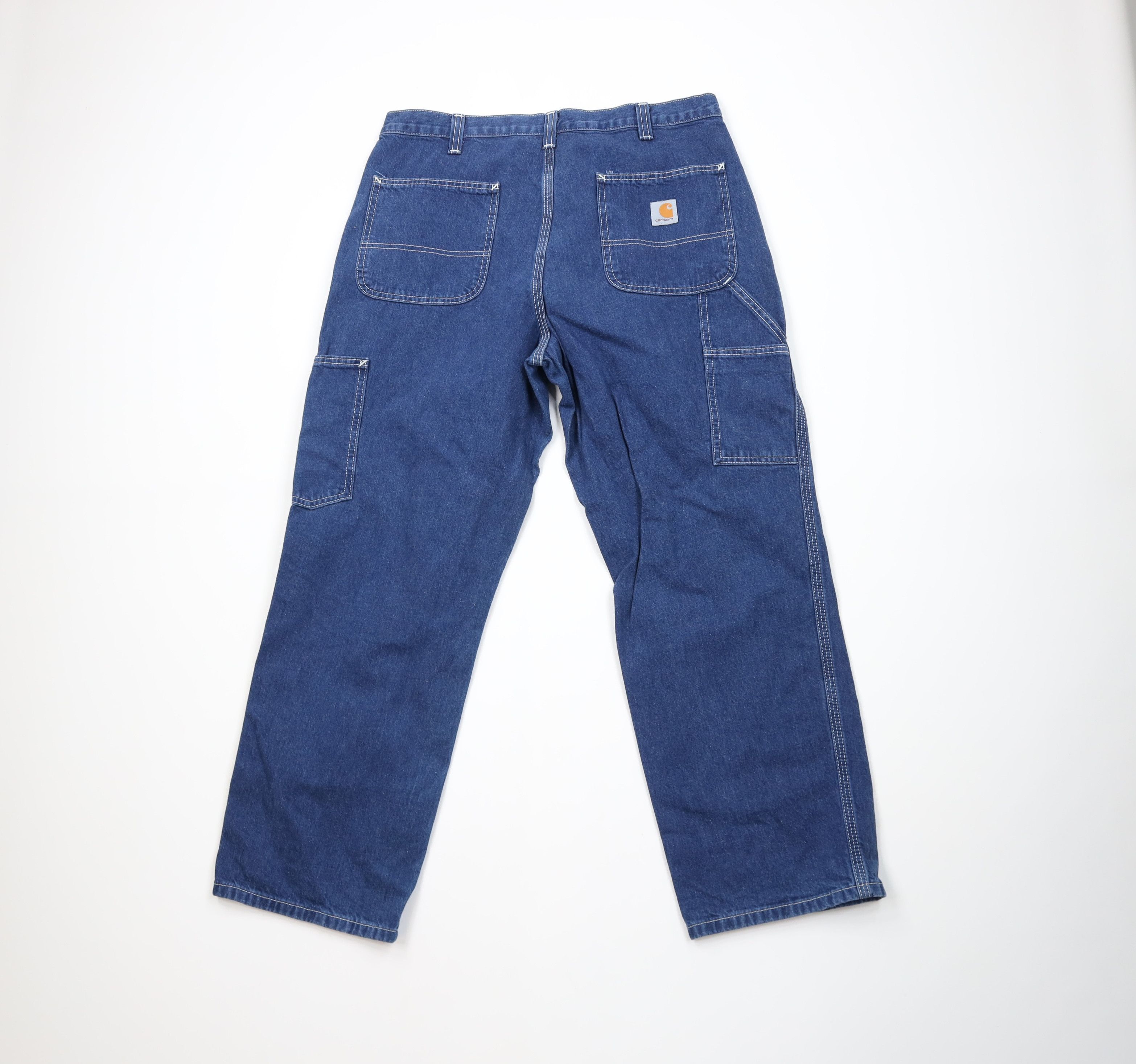 Carhartt Vintage Y2K Carhartt Wide Leg Dungaree Denim Jeans Blue Size US 34 / EU 50 - 9 Thumbnail