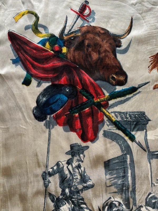 Other Vintage 1980’s Spain Silk Scarf Camino de la Plaza Size ONE SIZE - 3 Thumbnail