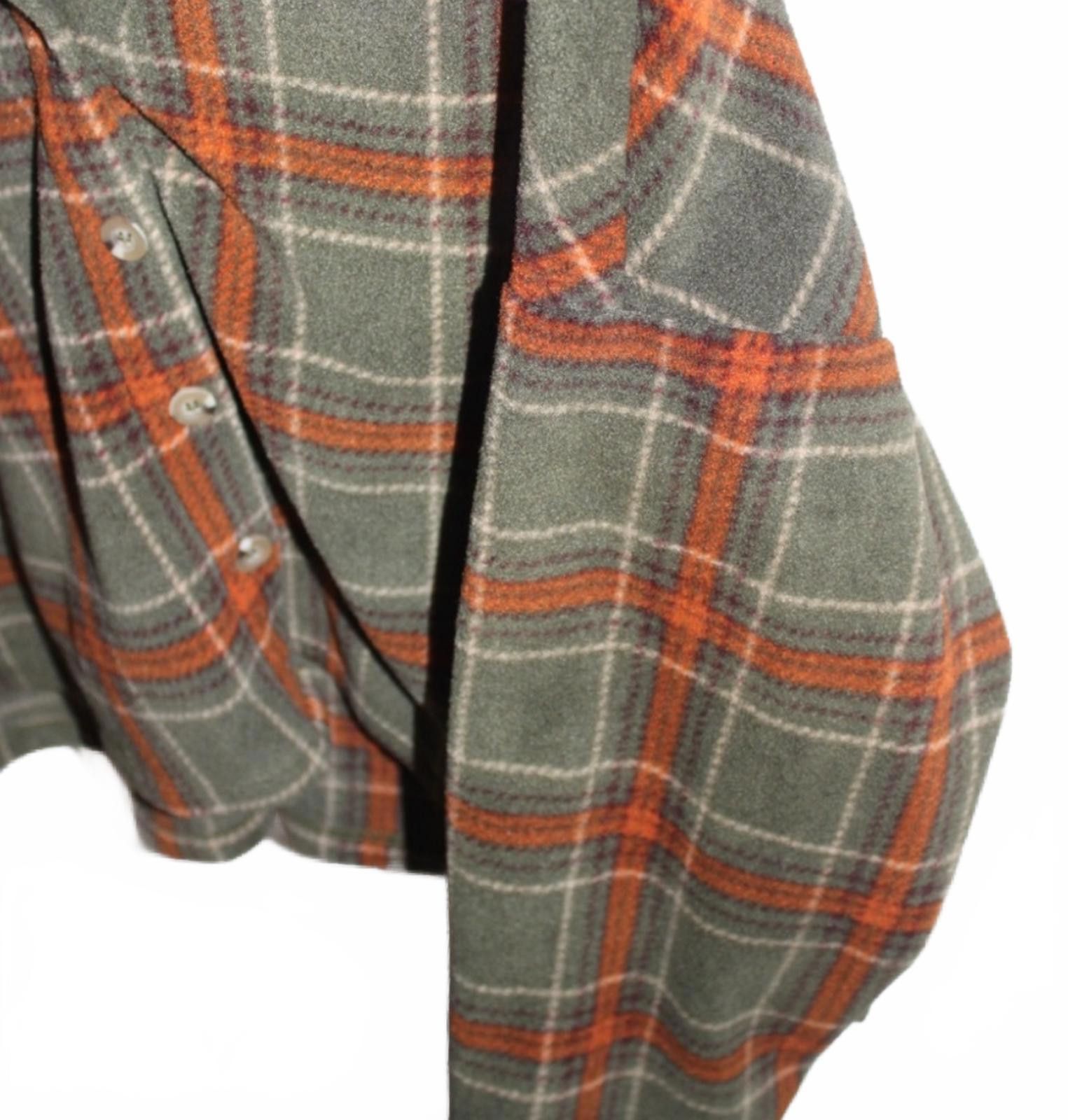 Other Love Fire Juniors Olive Rust Plaid Button-Up Crop Sweater XL Size XL / US 12-14 / IT 48-50 - 5 Thumbnail