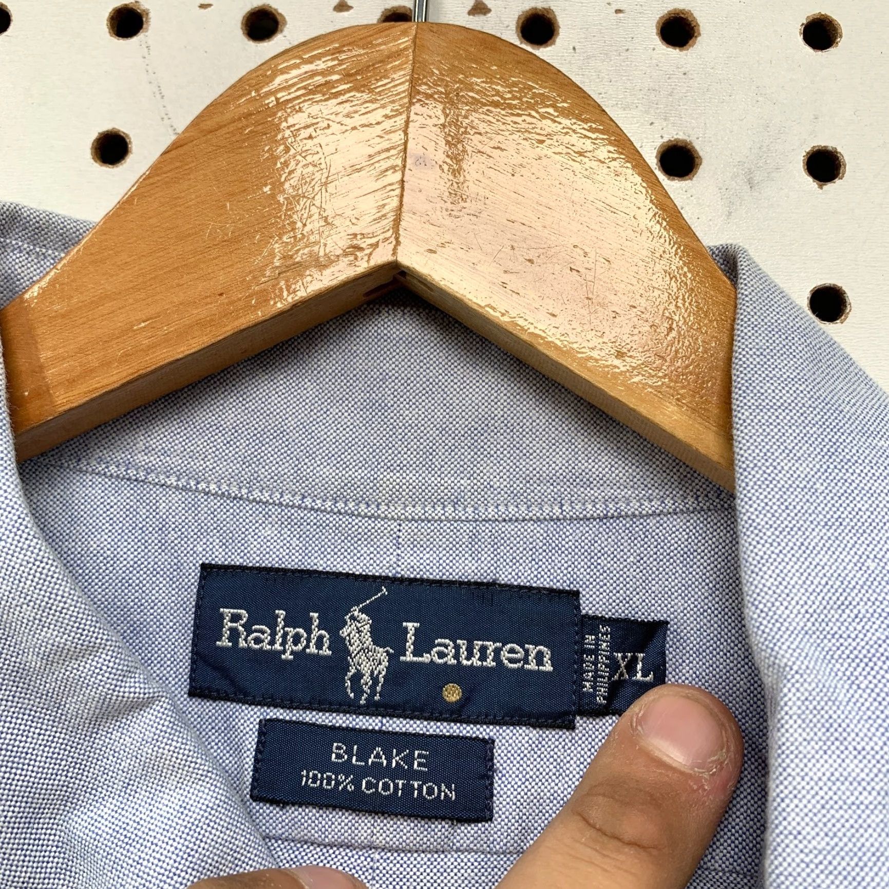 Ralph Lauren VINTAGE Ralph Lauren Button-Up Shirt Mens XL Blue Blake Short Sleeve Pony Work Size US XL / EU 56 / 4 - 4 Thumbnail