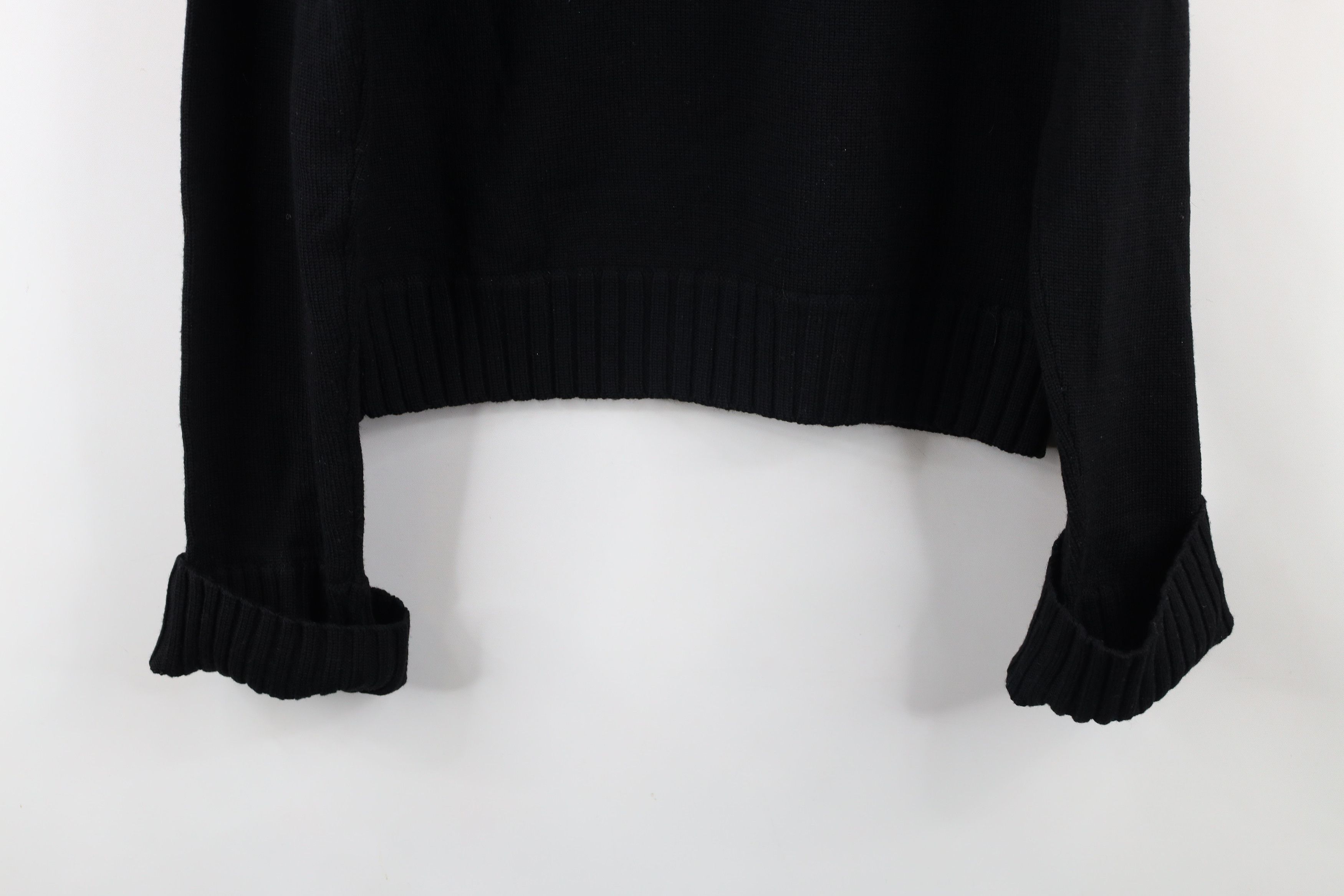 DKNY × Vintage Vintage 90s DKNY Blank Wool Knit Turtleneck Sweater Black Size L / US 10 / IT 46 - 9 Thumbnail