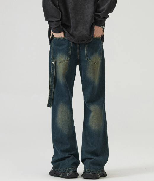 Japanese Brand × Jean American high street retro distressed flared baggy jeans Size US 32 / EU 48 - 6 Thumbnail