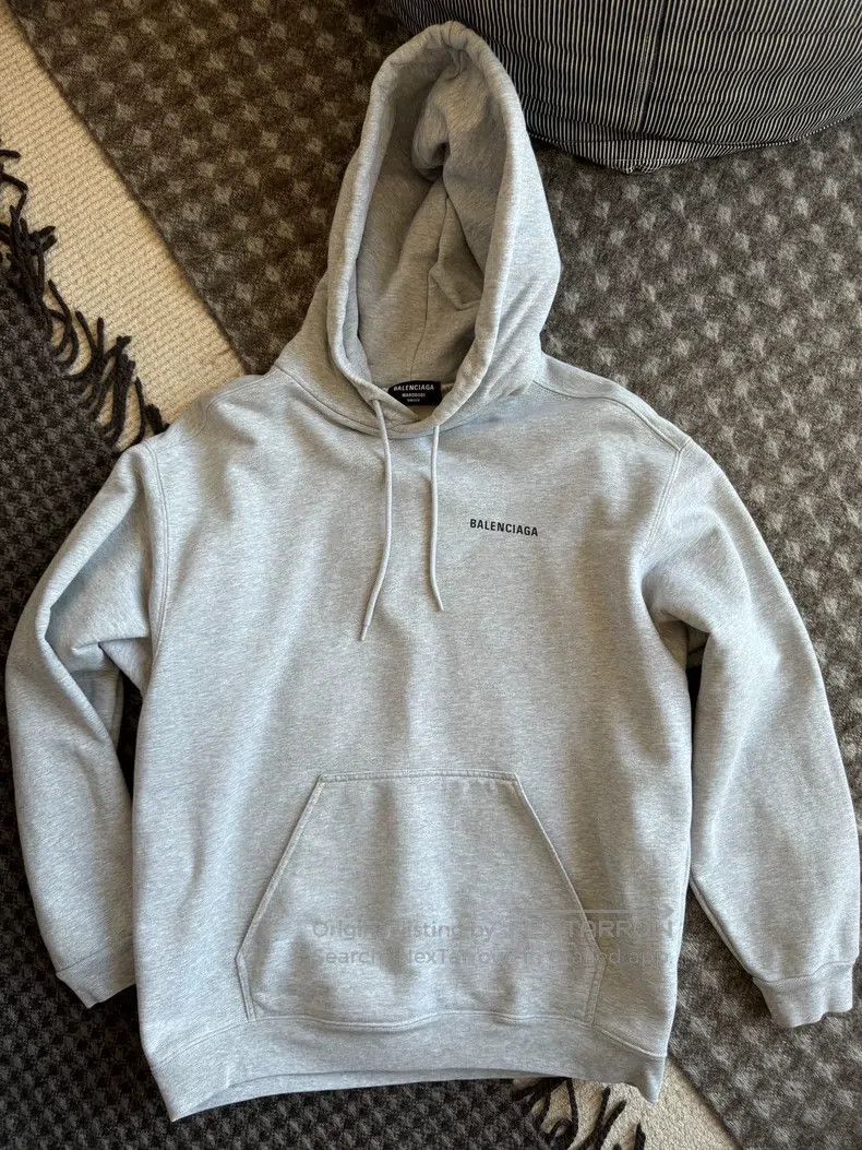 Balenciaga Balenciaga Gray sweatshirt hoodie with front and back lett Size US M / EU 48-50 / 2 - 1 Thumbnail