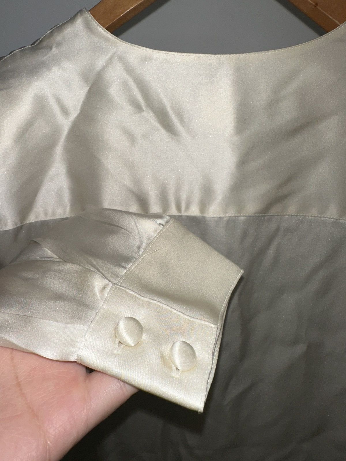 Jones New York Vintage Rare 80s Silk Cream blouse Silk Jones New York Size L / US 10 / IT 46 - 6 Thumbnail
