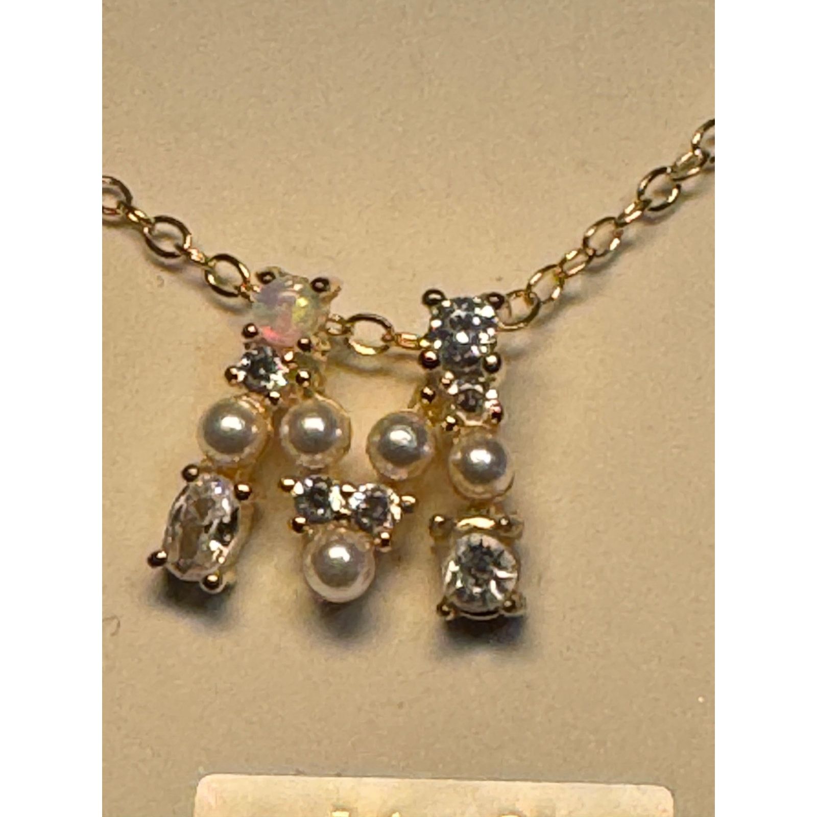 Other Sterling Silver 16in 2in ext CZ Vermiel M Necklace Size ONE SIZE - 1 Thumbnail