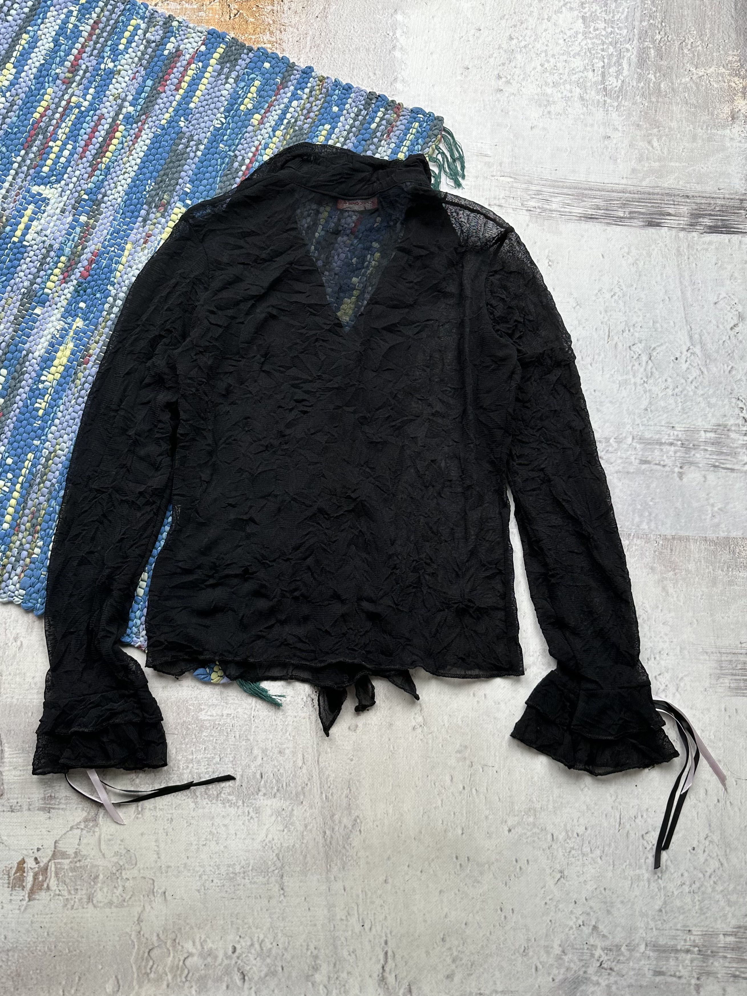 Japanese Brand Vintage Mesh Blouse A307(105)D15 Size M / US 6-8 / IT 42-44 - 5 Thumbnail