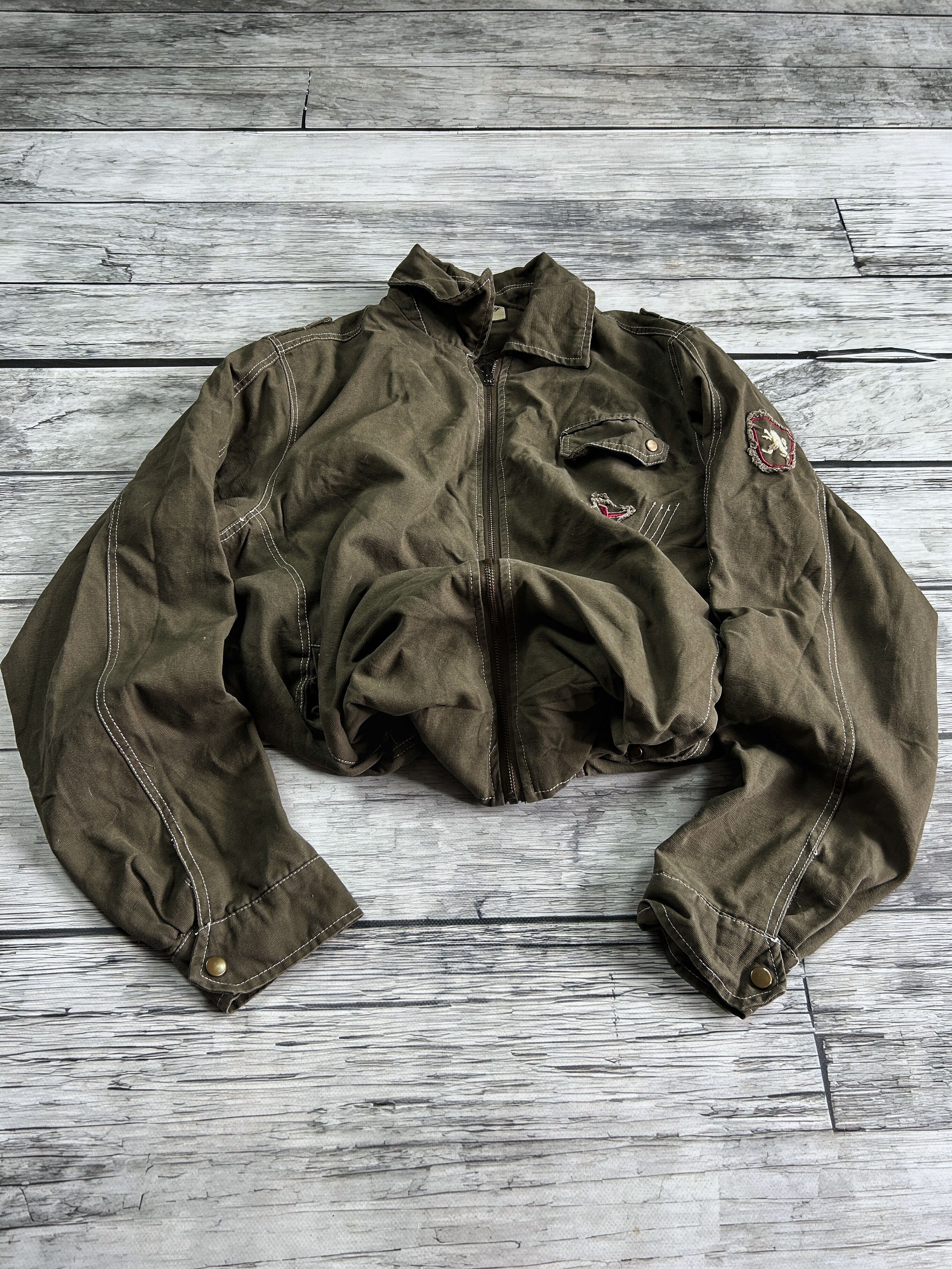 Vintage Rick Owens Balenciaga Style Denim Cargo Jacket 90s