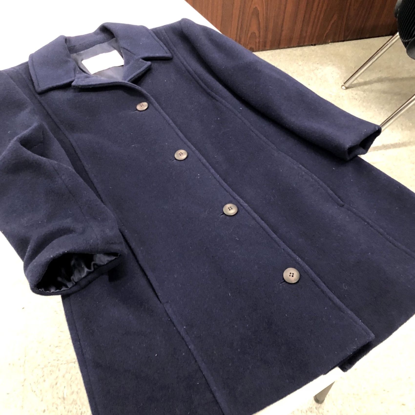Pendleton VINTAGE Pendleton Coat Wool Navy Blue 100% Virgin Wool Pea Coat Womens 46 in Long Sleeve Button S Size L / US 10 / IT 46 - 3 Thumbnail