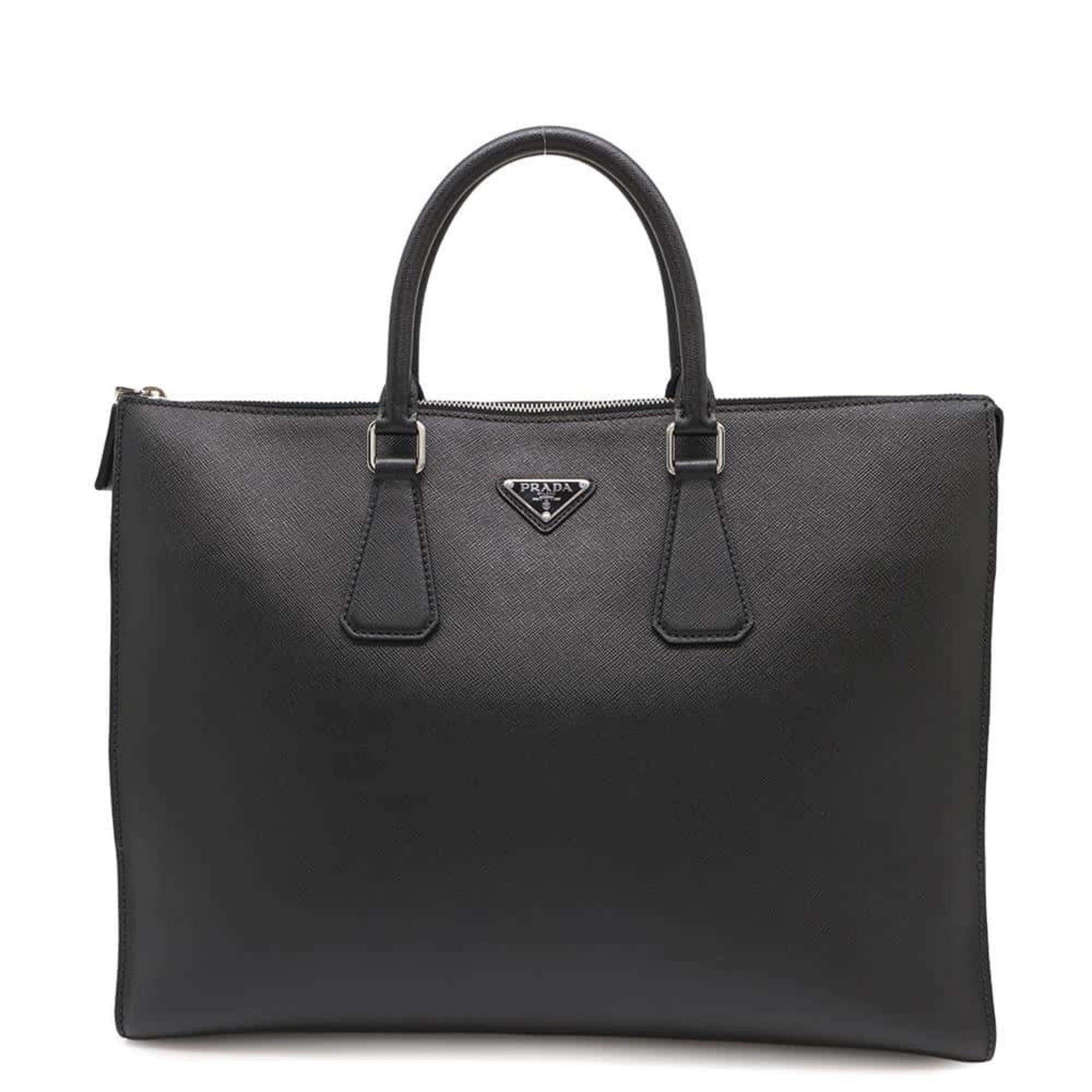Prada Tote Bag Triangle Saffiano Leather 2Vg039 Prada Black, Women's