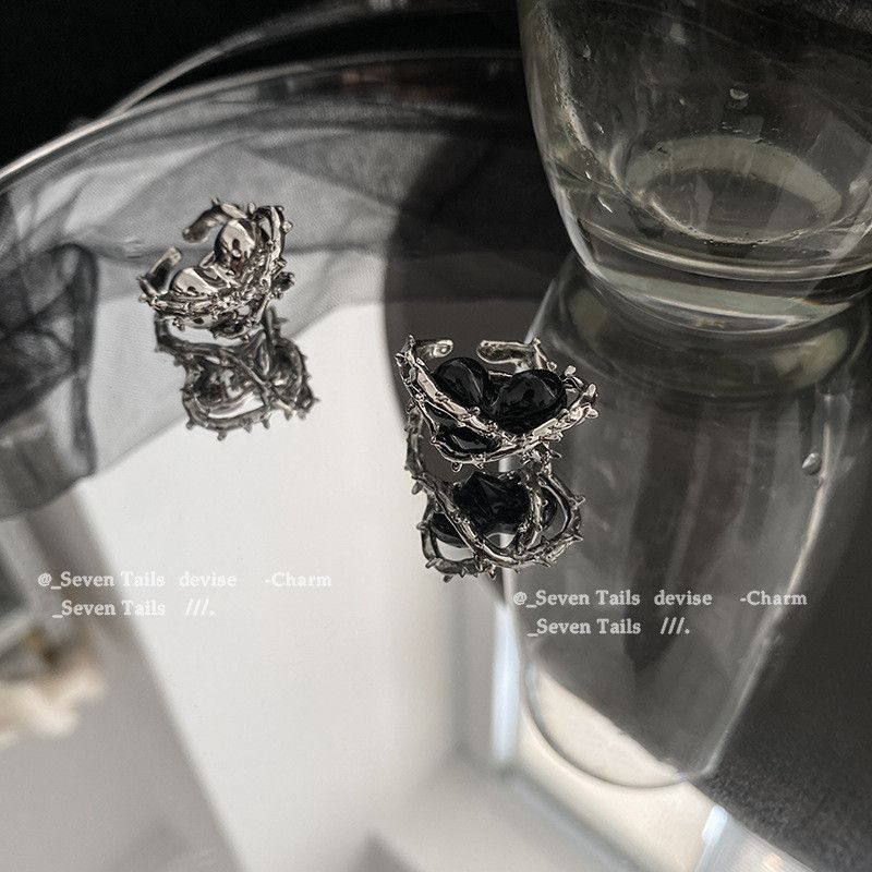 Jewelry Hearts Retro Jewelry Rings Open Size Chrome Ring (Size 7-13) Size ONE SIZE - 3 Thumbnail