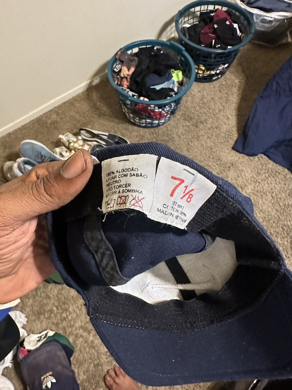 Nike × Vintage Vintage Nike athletic fitted “dark blue” hat 90s size 7 1/8 Size ONE SIZE - 7 Thumbnail