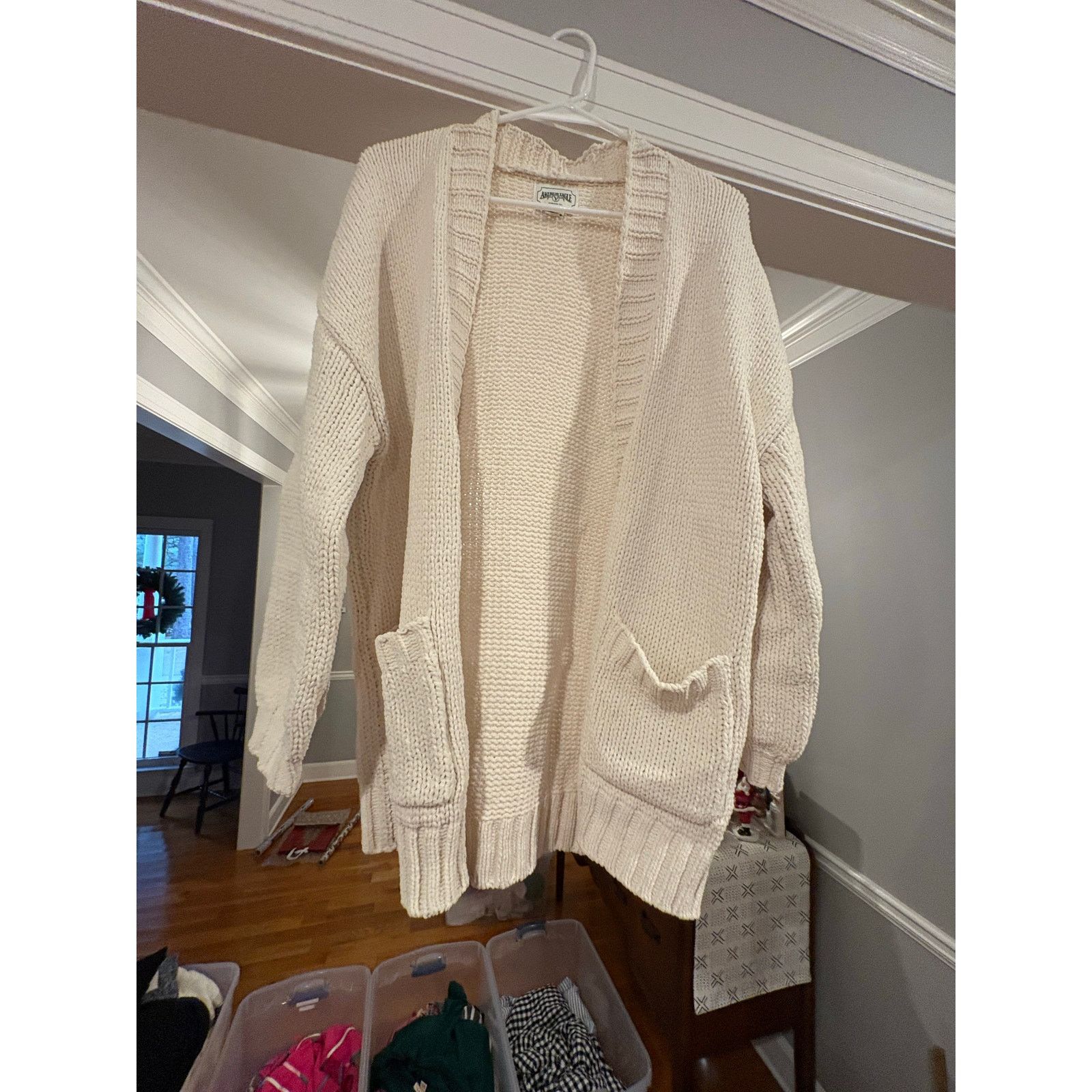 American Eagle Outfitters American Eagle Cream Chunky Knit Cardigan Women’s S/P Size S / US 4 / IT 40 - 4 Thumbnail
