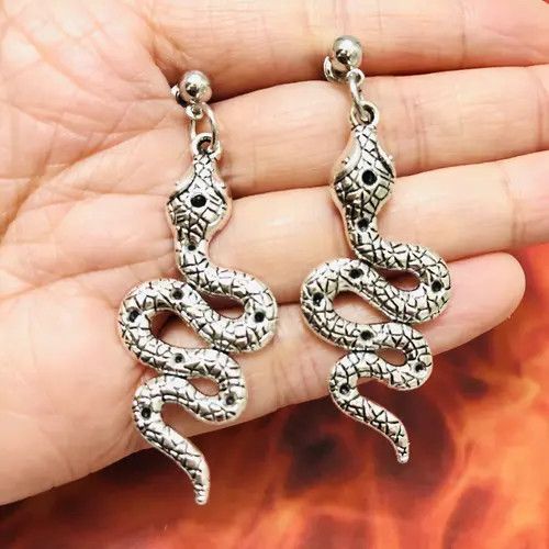 Vintage Snake Cobra Drop Earrings Jewelry Size ONE SIZE - 3 Thumbnail