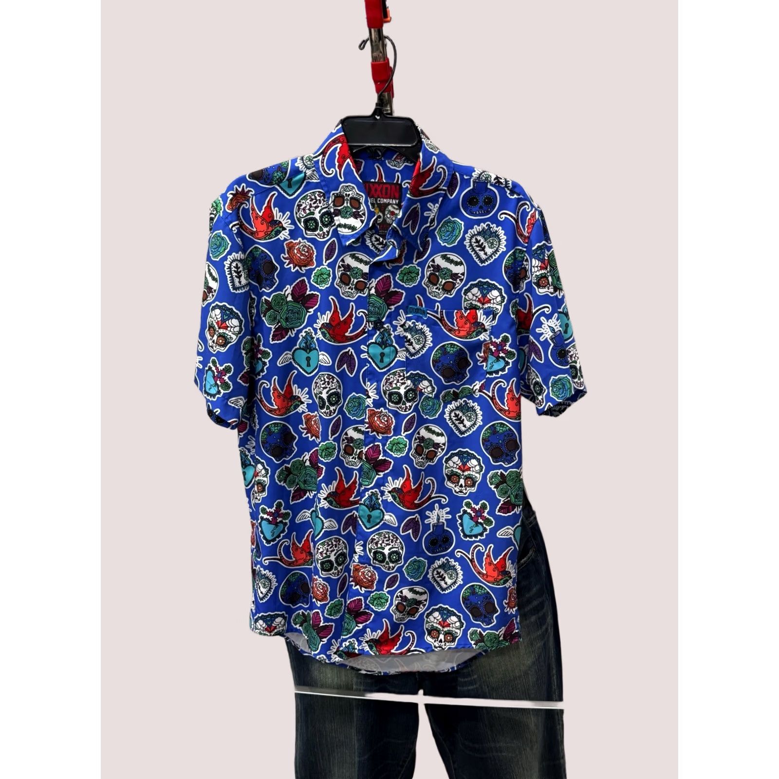Vintage Dixxon Flanel Los Muertos Skull SHORT SLEEVE BUTTON UP SHIRT Small s Size US S / EU 44-46 / 1 - 1 Thumbnail