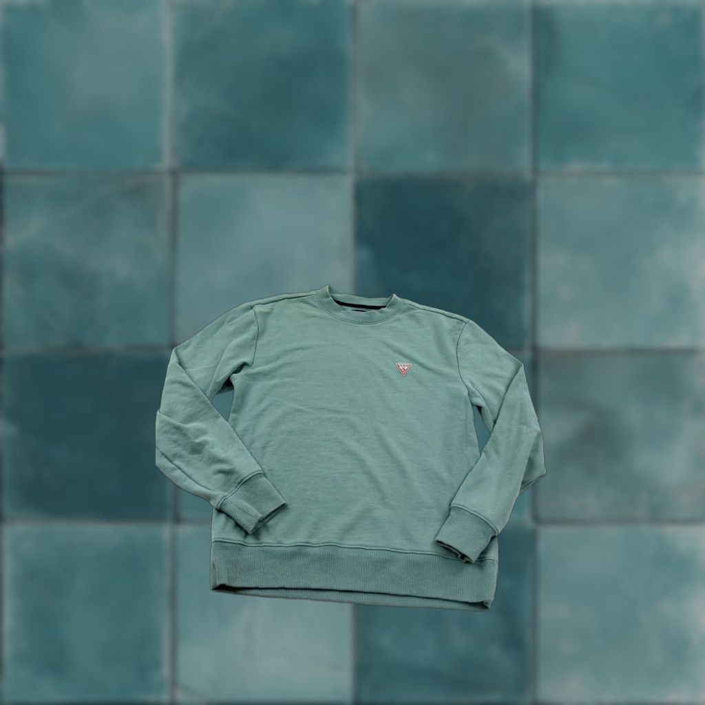 Guess Guess Sweatshirt Mens Small Green Crewneck Pullover Triangle Logo Casual Sweater Size US S / EU 44-46 / 1 - 1 Thumbnail