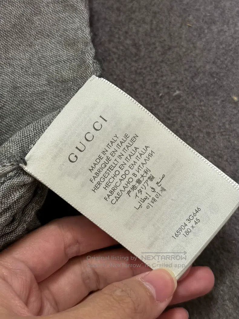 Gucci Gucci Double G Grey Scarf Size ONE SIZE - 2 Thumbnail