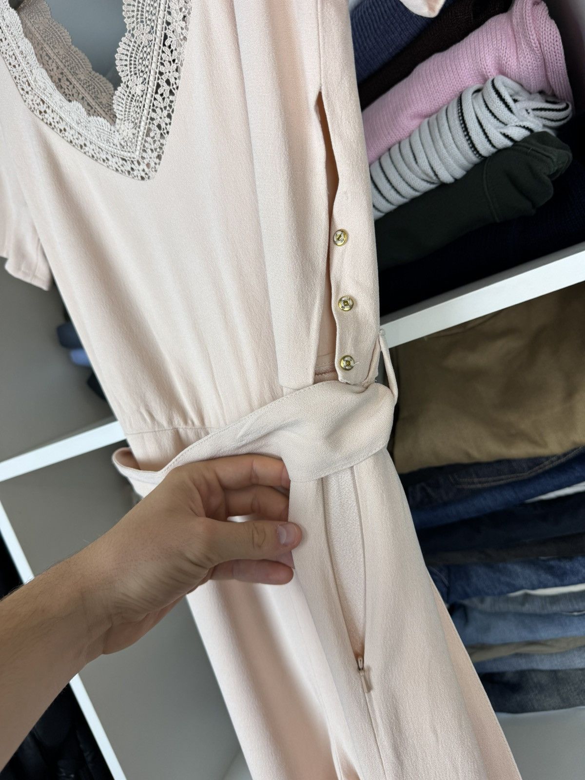 Sezane Sezane Combinaison Louis Jumpsuit Nude Size 34 Size 25" / US 0 / IT 36 - 14 Thumbnail