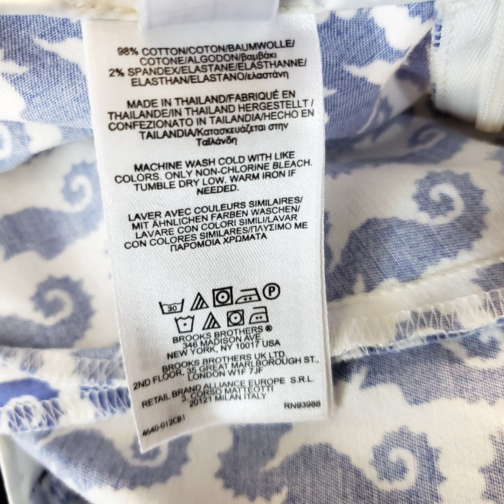 Brooks Brothers Brooks Brothers Womens Natalie Fit Pants Sz 4 Cotton Blend Blue Seahorses Vintage No N/A Size 27" / US 4 / IT 40 - 7 Thumbnail