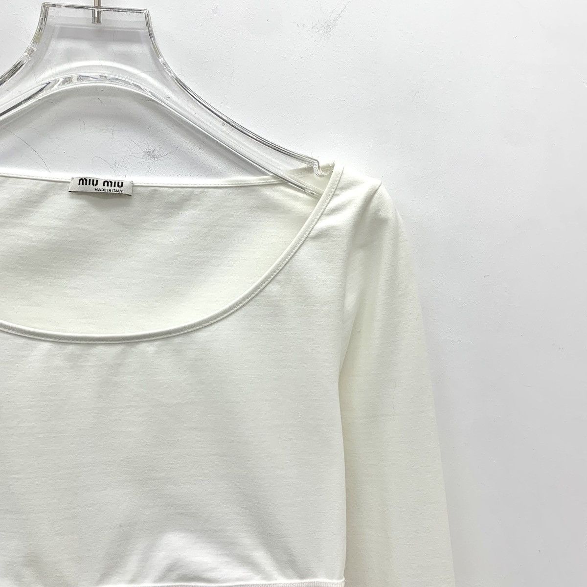 Miu Miu Miu Miu Striped Letter Intarsia Long Sleeve T-shirt K26WX Size S / US 4 / IT 40 - 3 Thumbnail