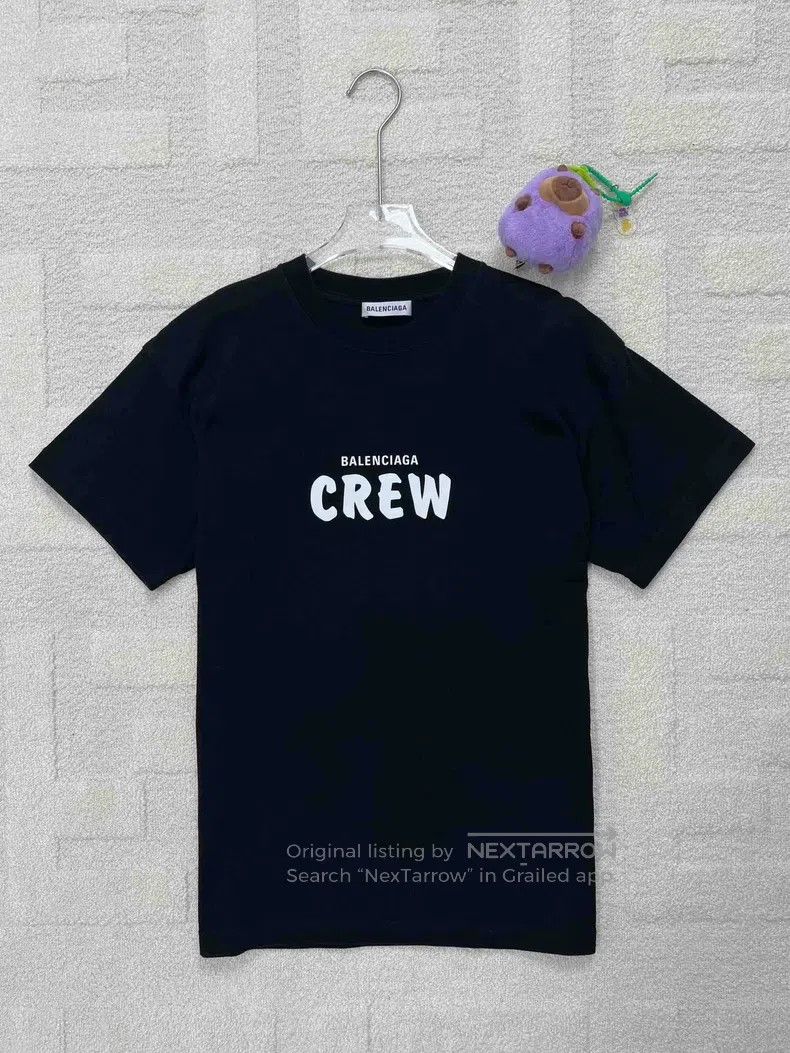 Balenciaga Balenciaga Black short-sleeved crewneck t-shirt with lette Size US XS / EU 42 / 0 - 1 Thumbnail