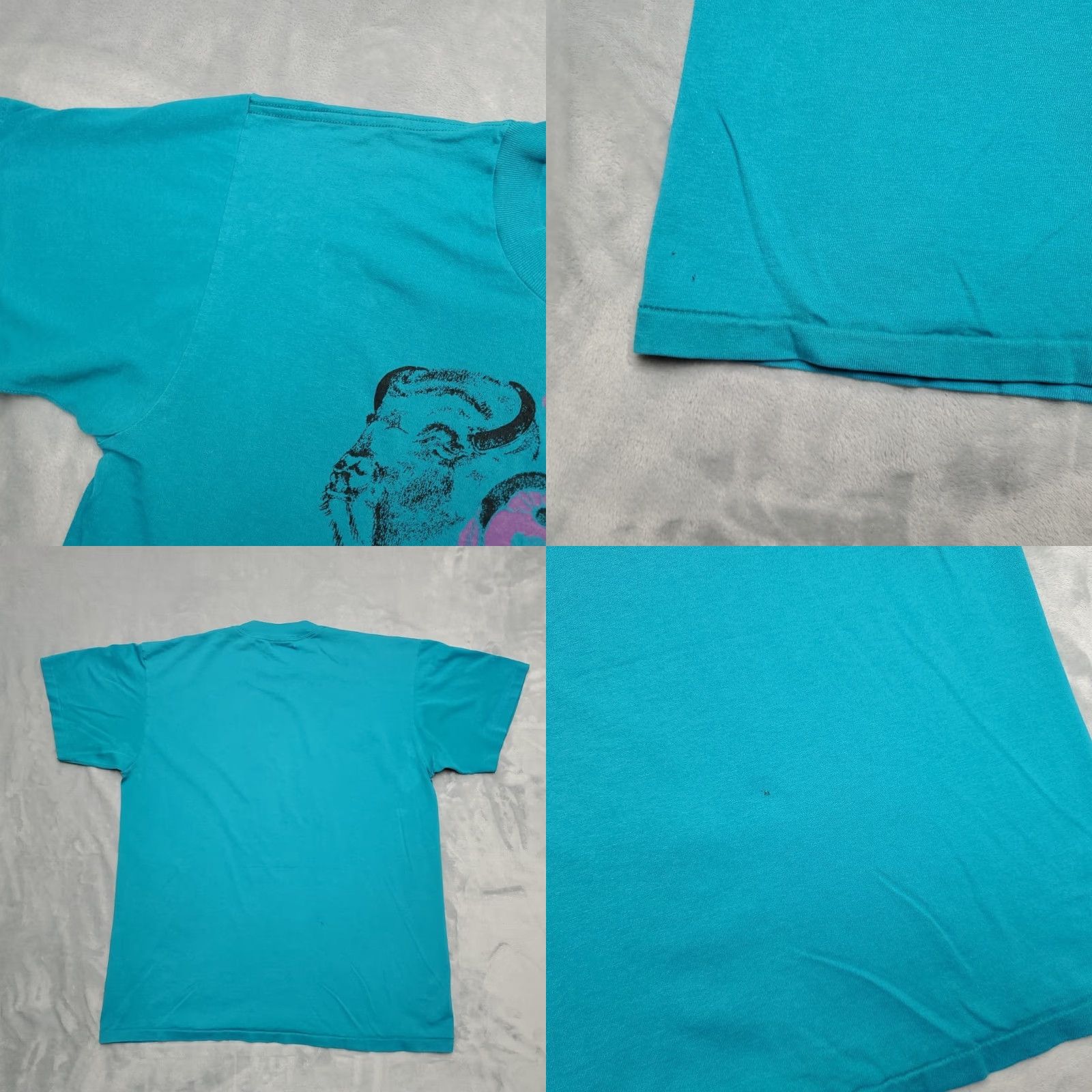 Vintage VINTAGE Oneita T Shirt L Lolo Forest superior St Regis MT 90s Single Stitch Fire Bison Mens L Green Solid Crew Neck Cotton Blend Jersey Graphic Print Size US L / EU 52-54 / 3 - 8 Thumbnail