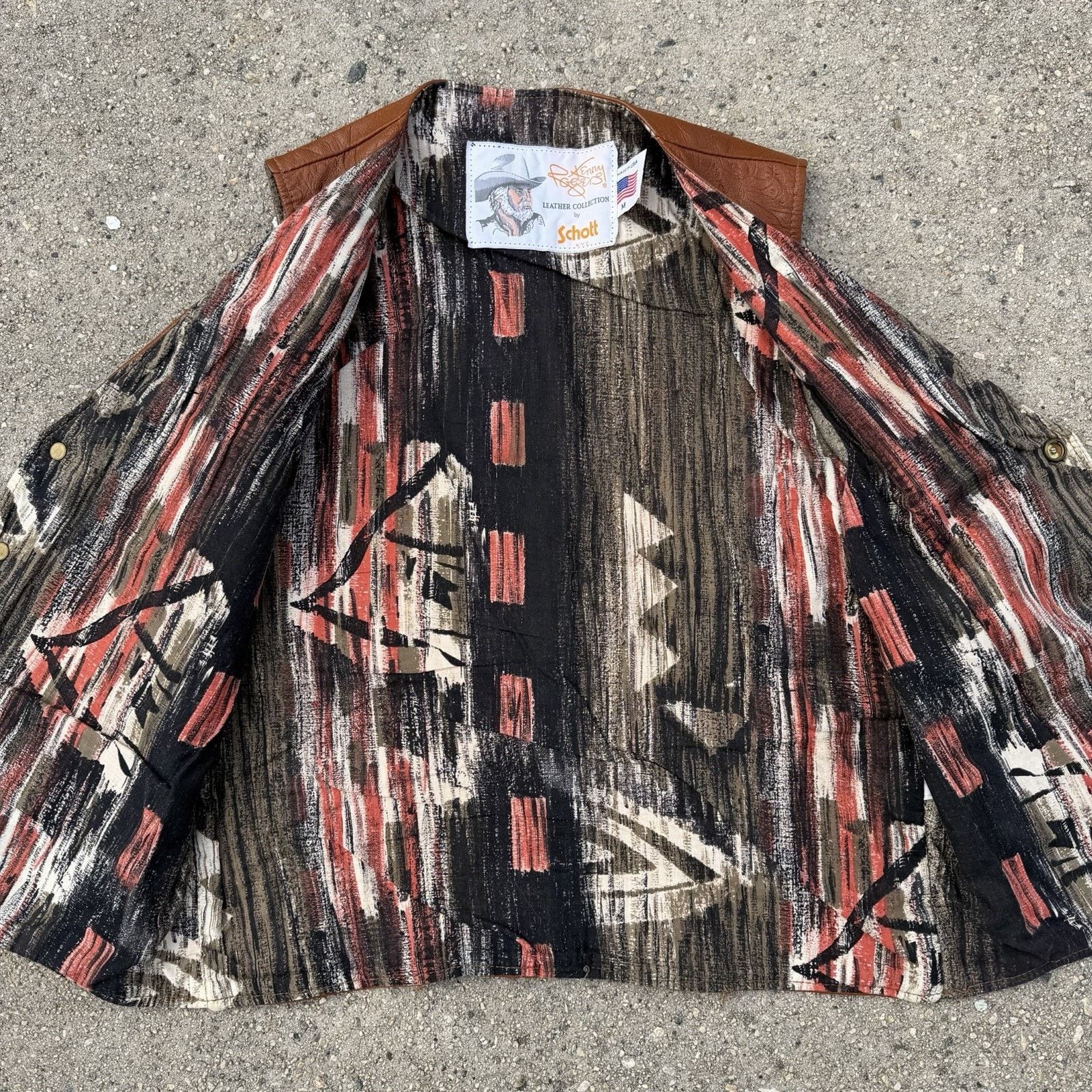 Schott × Vintage Vintage Schott NYC Kenny Rogers Brown Leather Vest Sz M Size US M / EU 48-50 / 2 - 3 Thumbnail