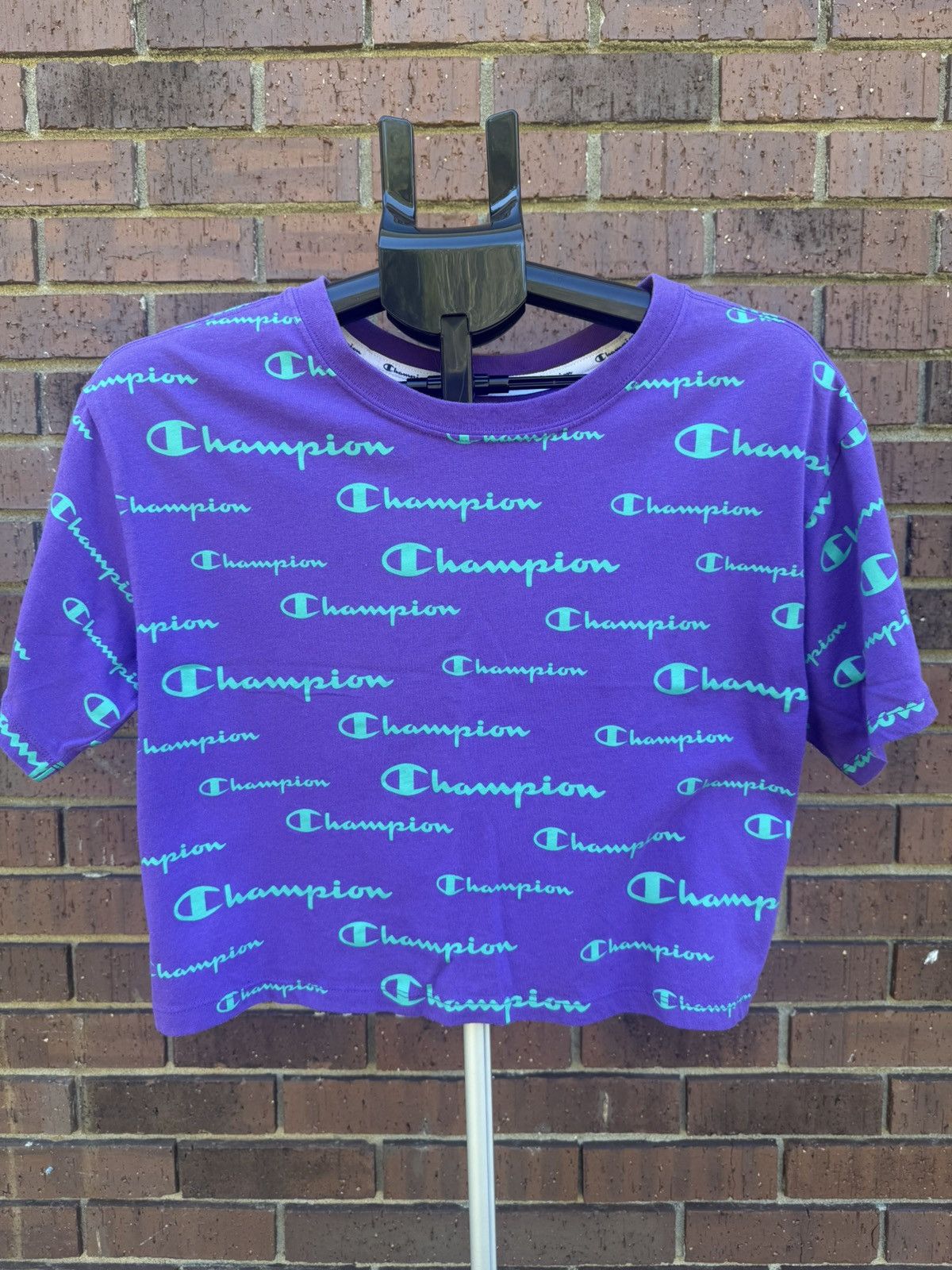 Champion Champion Athleticwear Cropped All Over Print T Shirt Purple Size S / US 4 / IT 40 - 2 Thumbnail