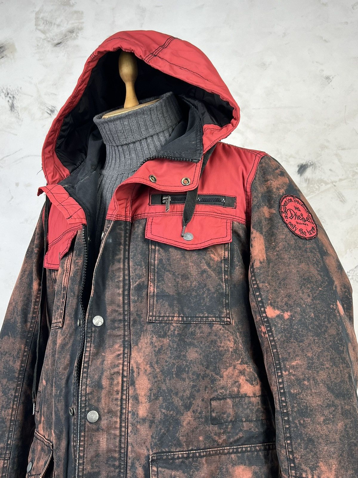 Diesel Vintage Diesel Custom Hooded Jacket Utility Coat Size M - L Size US S / EU 44-46 / 1 - 3 Thumbnail