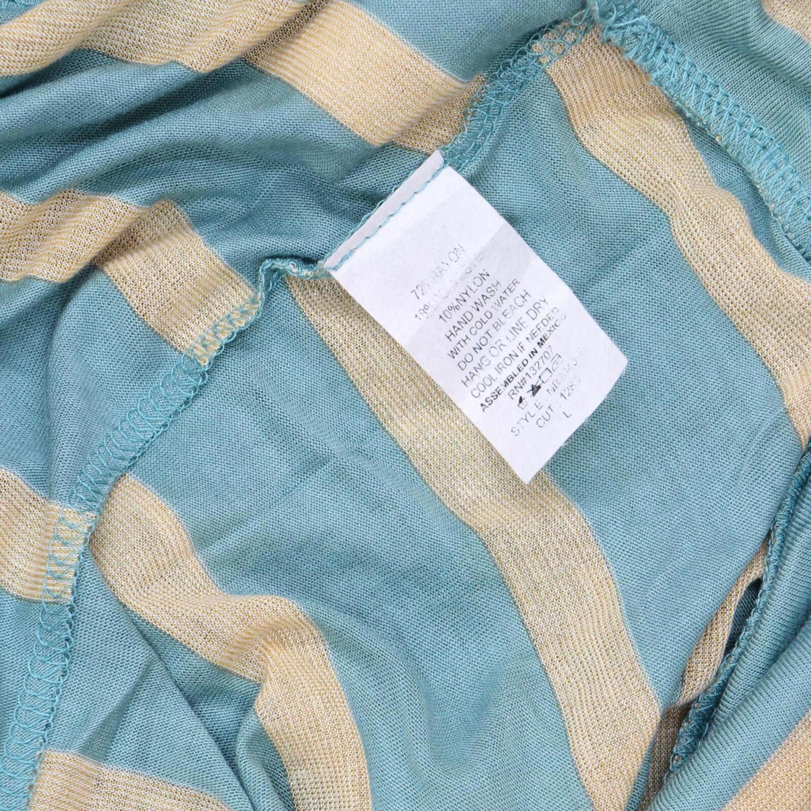 Designer Threads Back Strappy Unlined Shirt Top Blue Green / Brown L Size L / US 10 / IT 46 - 4 Thumbnail