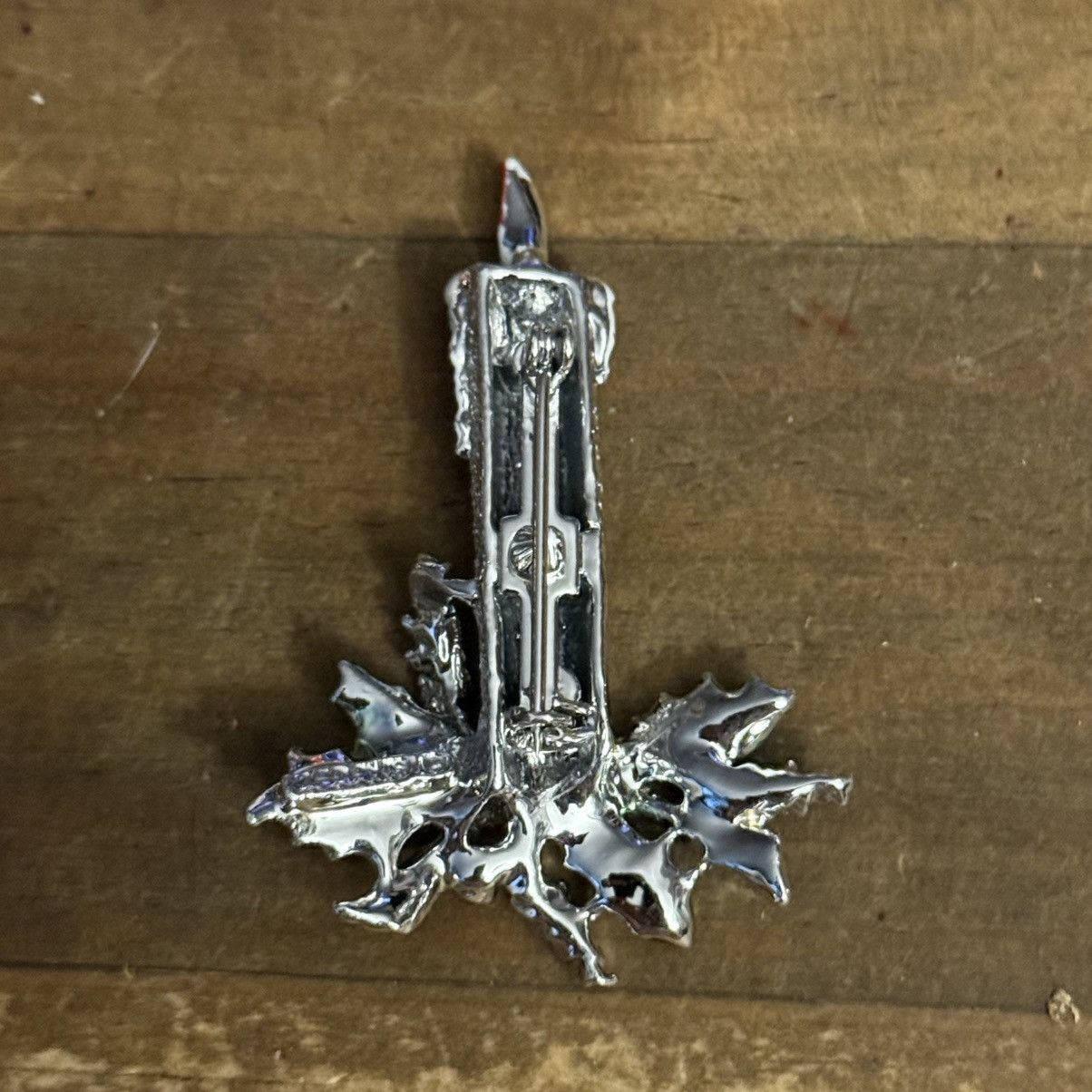 Vintage Vintage Gerry’s silver tone Christmas candle brooch Size ONE SIZE - 3 Thumbnail