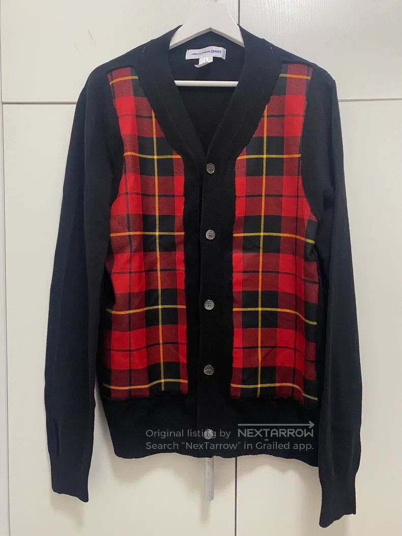 Comme des Garcons Comme Des Garcons Black plaid patched cardigan Size US L / EU 52-54 / 3 - 1 Thumbnail
