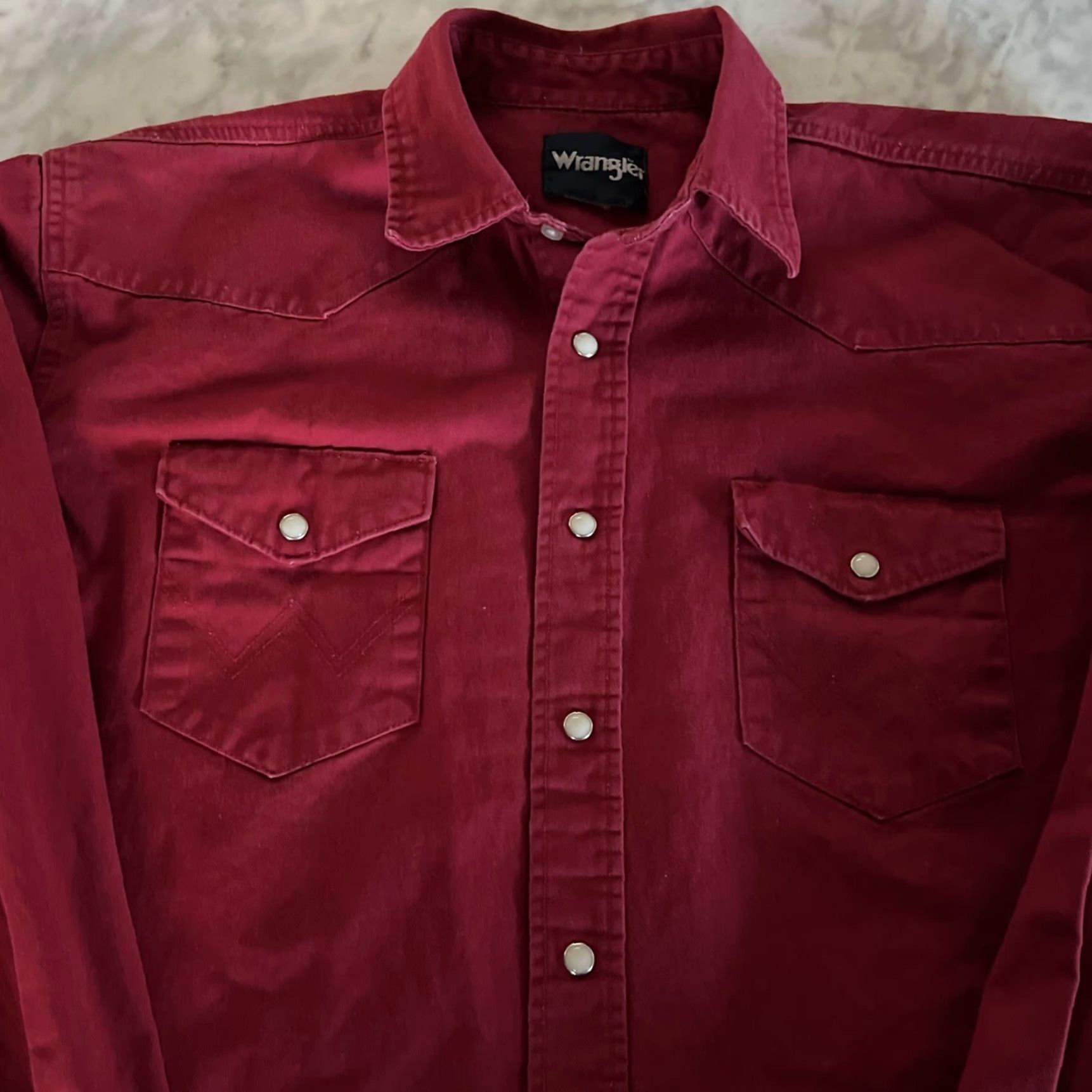 Wrangler VINTAGE Wrangler Pearl Snap Western Shirt Mens 17-36 Regular Long Tails Red Size US XL / EU 56 / 4 - 2 Thumbnail