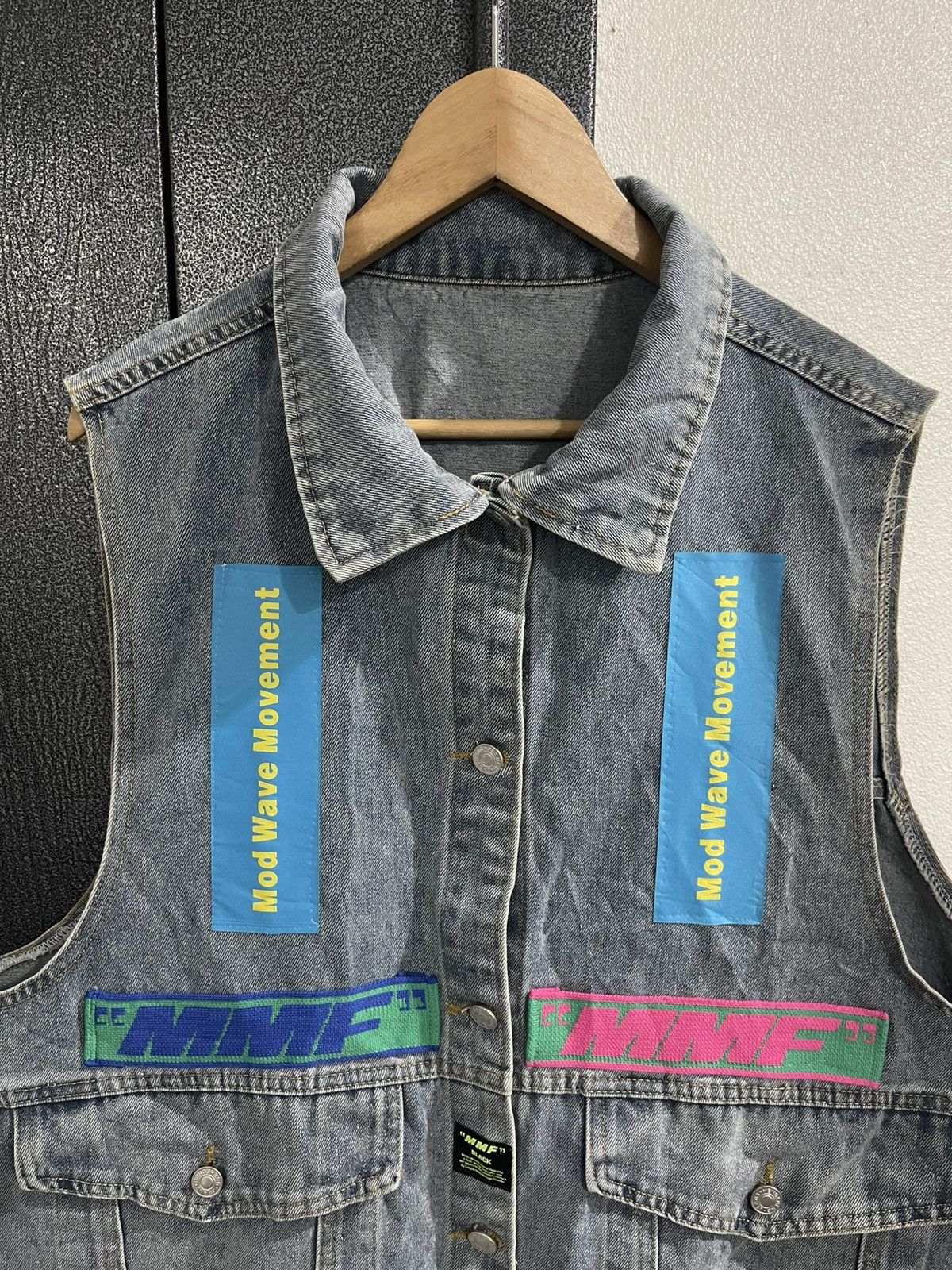 Japanese Brand MMF MOD WAVE MOVEMENT DENIM VEST Size XXL / US 16-18 / IT 52-54 - 6 Thumbnail