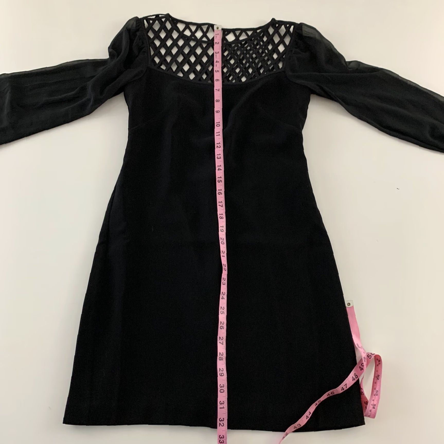 White House Black Market VINTAGE White House Black Market Sheer Sleeve Pencil Dress Women's Size 00 Black Long Sleeve Knee Length Lizzie? Size XXS / US 00 / IT 34 - 2 Thumbnail