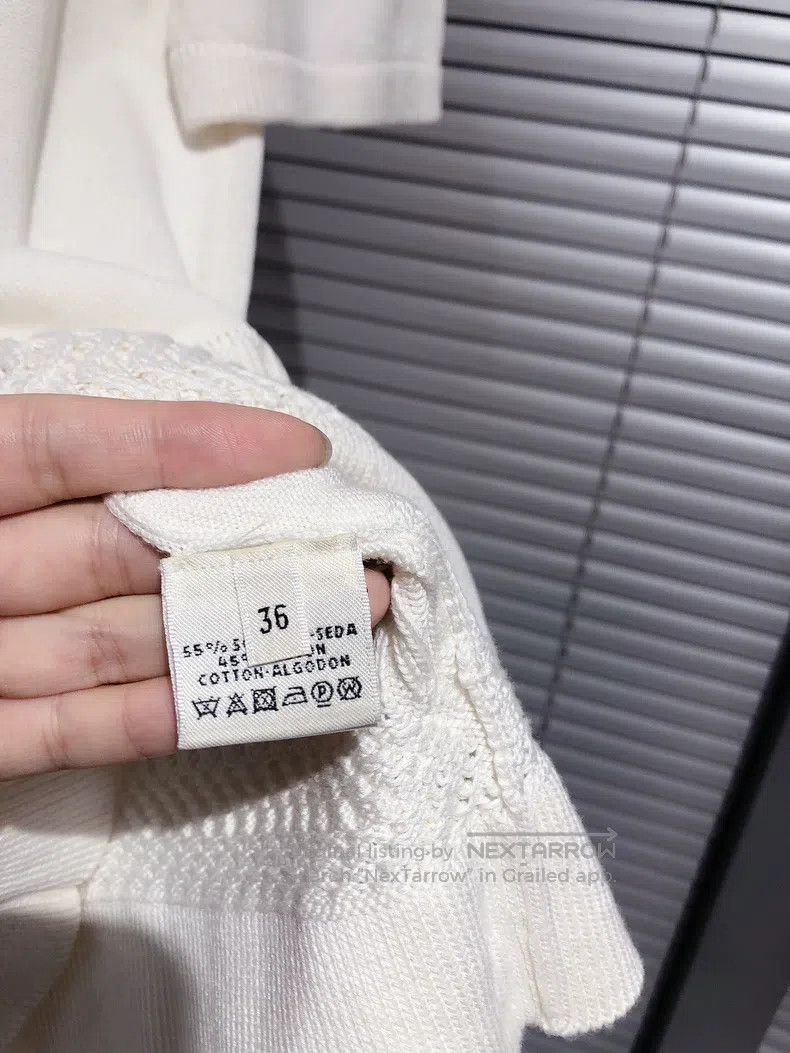 Hermes Hermes White knitted short-sleeve top Size XS / US 0-2 / IT 36-38 - 8 Thumbnail