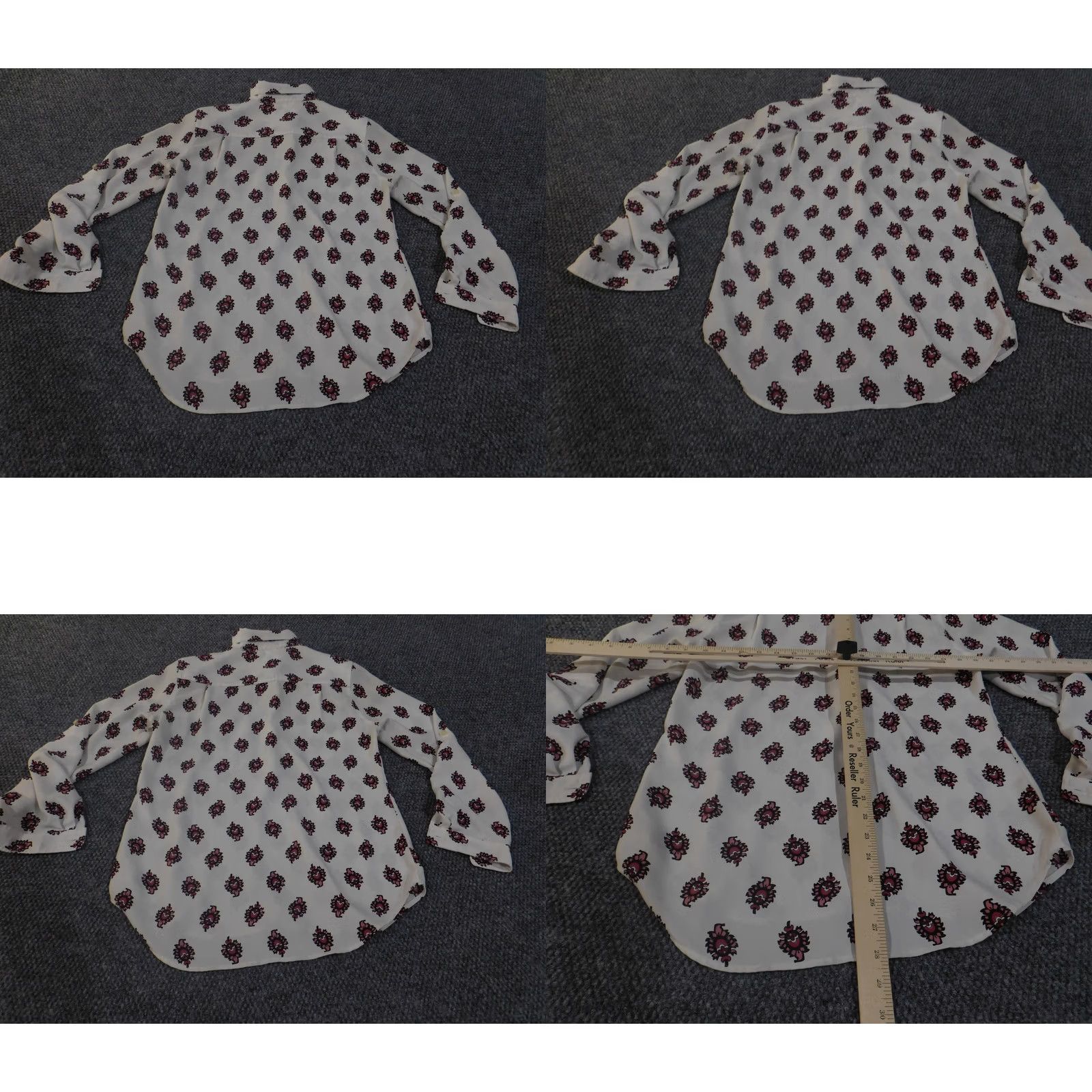 Loft VINTAGE LOFT Outlet Shirt Womens Small White Pink Pattern Long Sleeve Button Blouse Casual Work Top Size S / US 4 / IT 40 - 8 Thumbnail