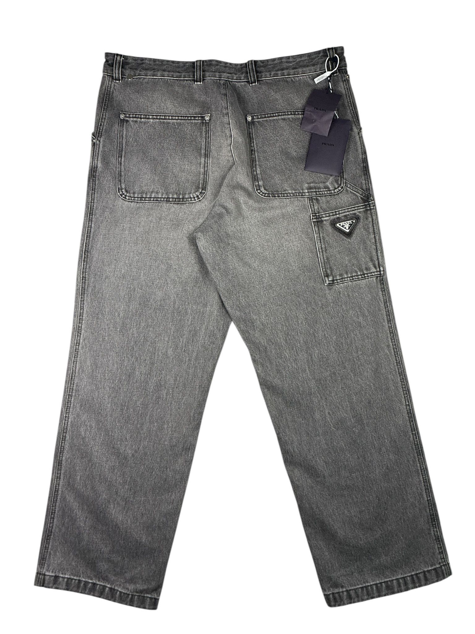 Prada Prada Washed Grey Denim Wide Jeans Size US 38 / EU 54 - 3 Thumbnail