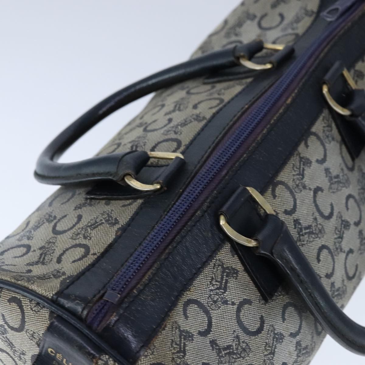 Celine CELINE C Macadam Canvas Hand Bag Navy Size ONE SIZE - 6 Thumbnail