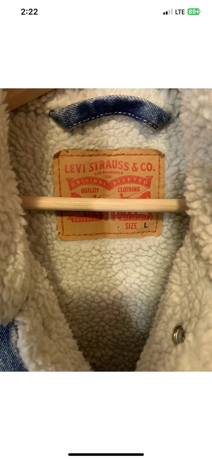 Levi's Levis mens sz L jacket trucker sherpa lined denim blue jean Size US L / EU 52-54 / 3 - 2 Thumbnail