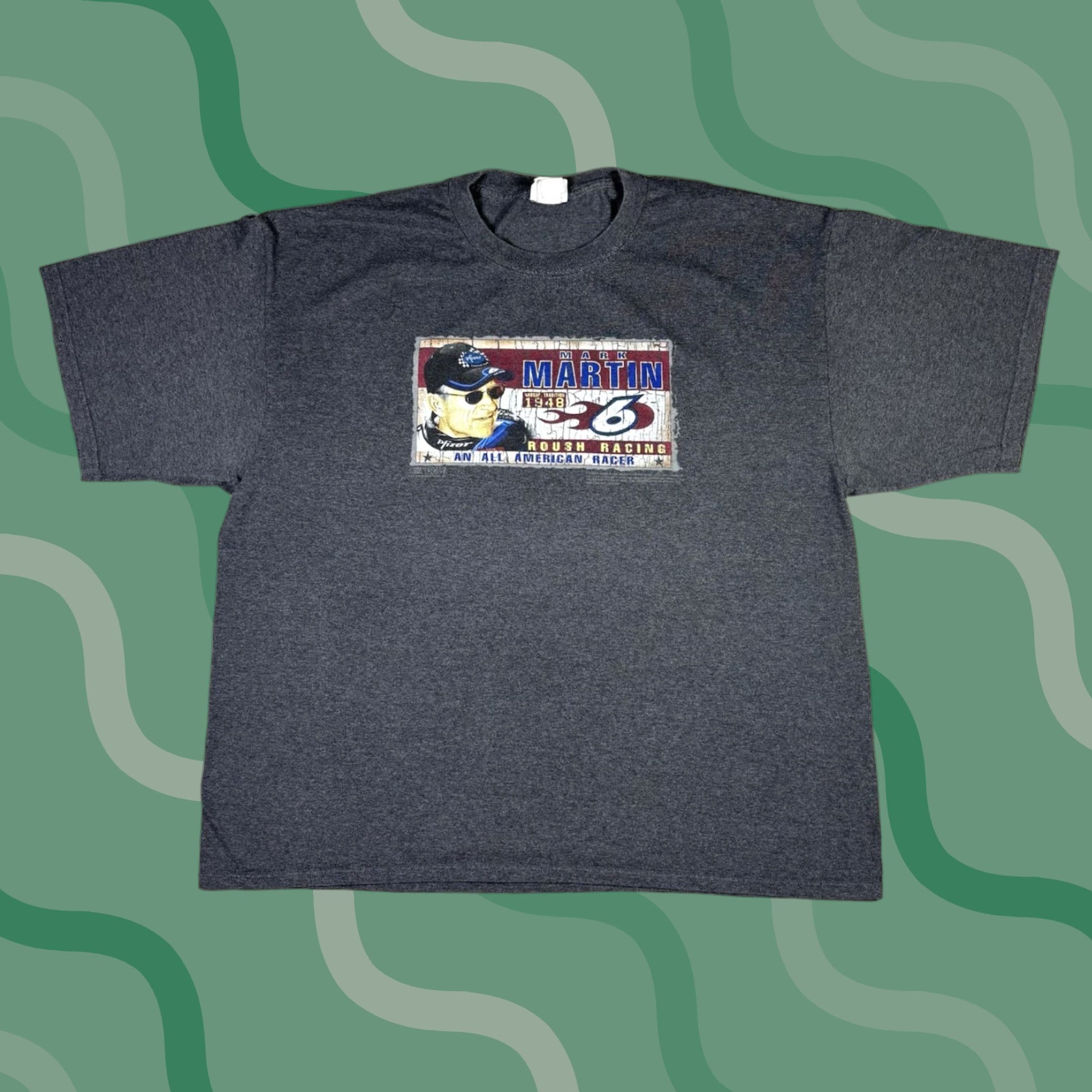 Chase Authentics VINTAGE Mark Martin Nascar T Shirt Chase Authentics Adult 2XL Gray 90s Cars Mens Shirt Size US XXL / EU 58 / 5 - 1 Thumbnail