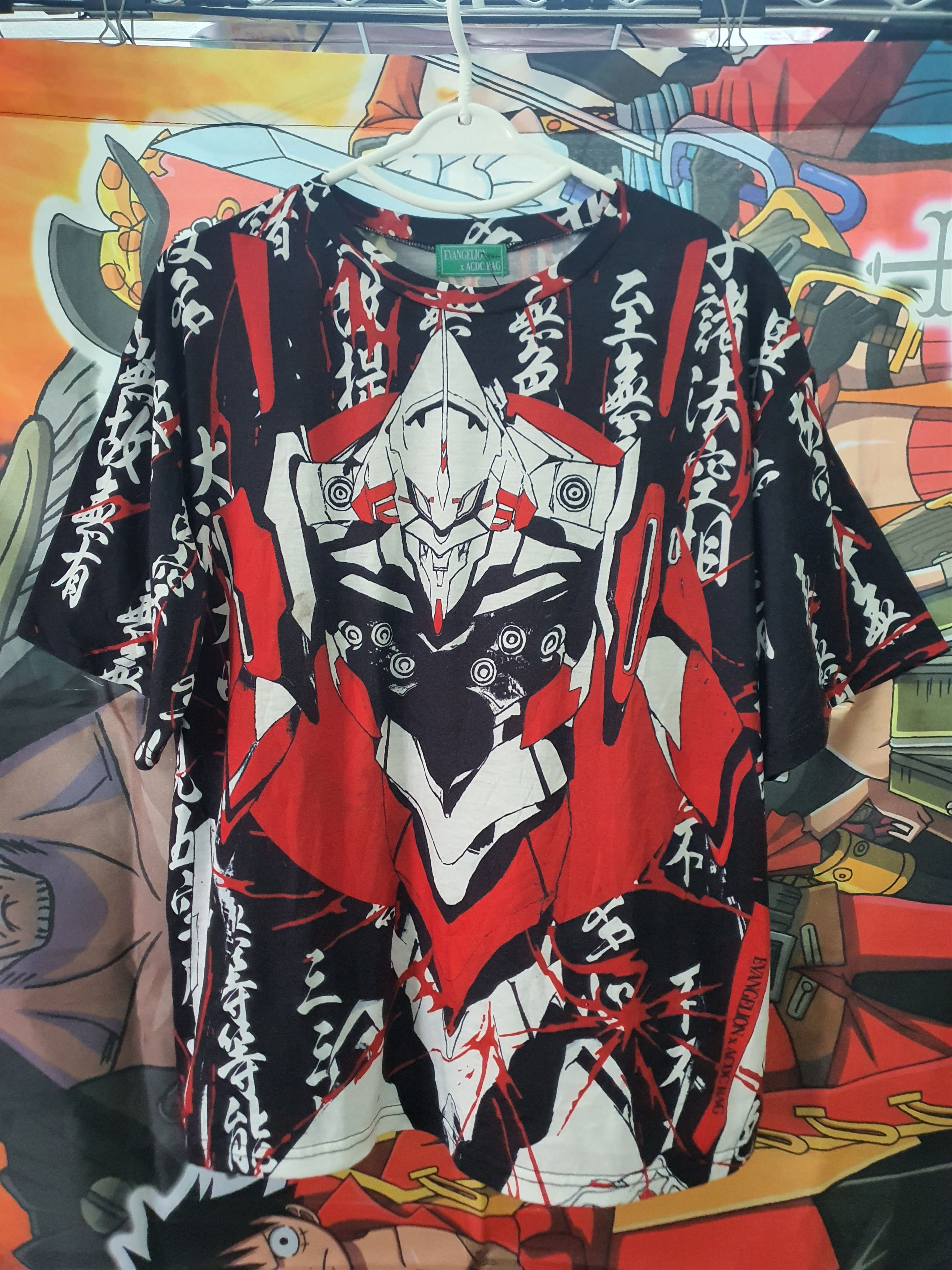 Hype Rare Evangelion x ACDC RAG anime shirt | Grailed