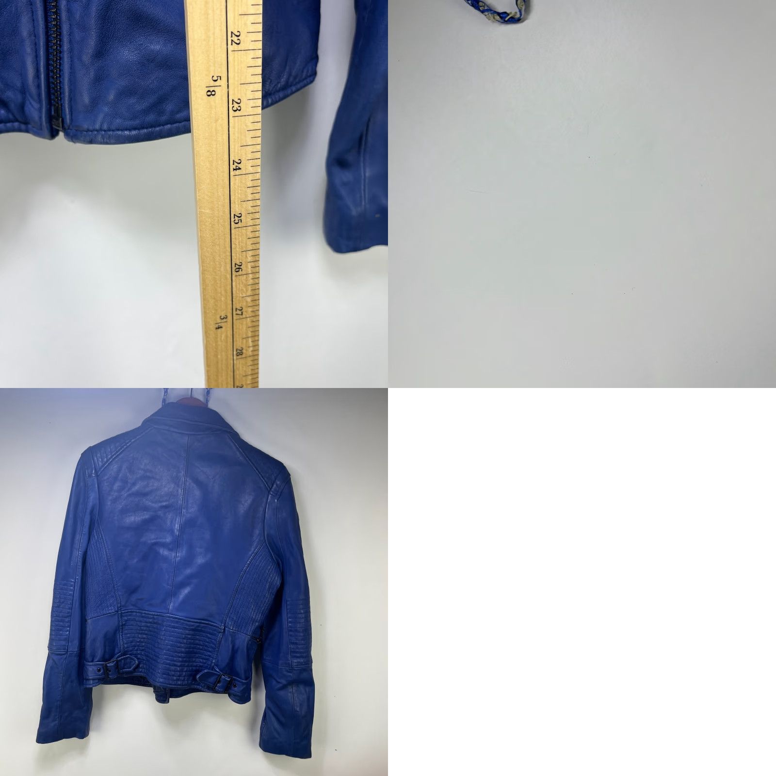 Bcbgmaxazria BCBGMAXAZRIA Leather Jacket Blue Women's Large Motorcycle Jacket Size L / US 10 / IT 46 - 8 Thumbnail