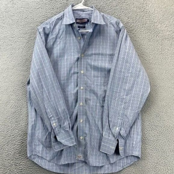 Vineyard Vines Vineyard Vines Button Up Shirt Mens Medium Burgee Blue Plaid Whale Long Sleeve Size US M / EU 48-50 / 2 - 3 Thumbnail