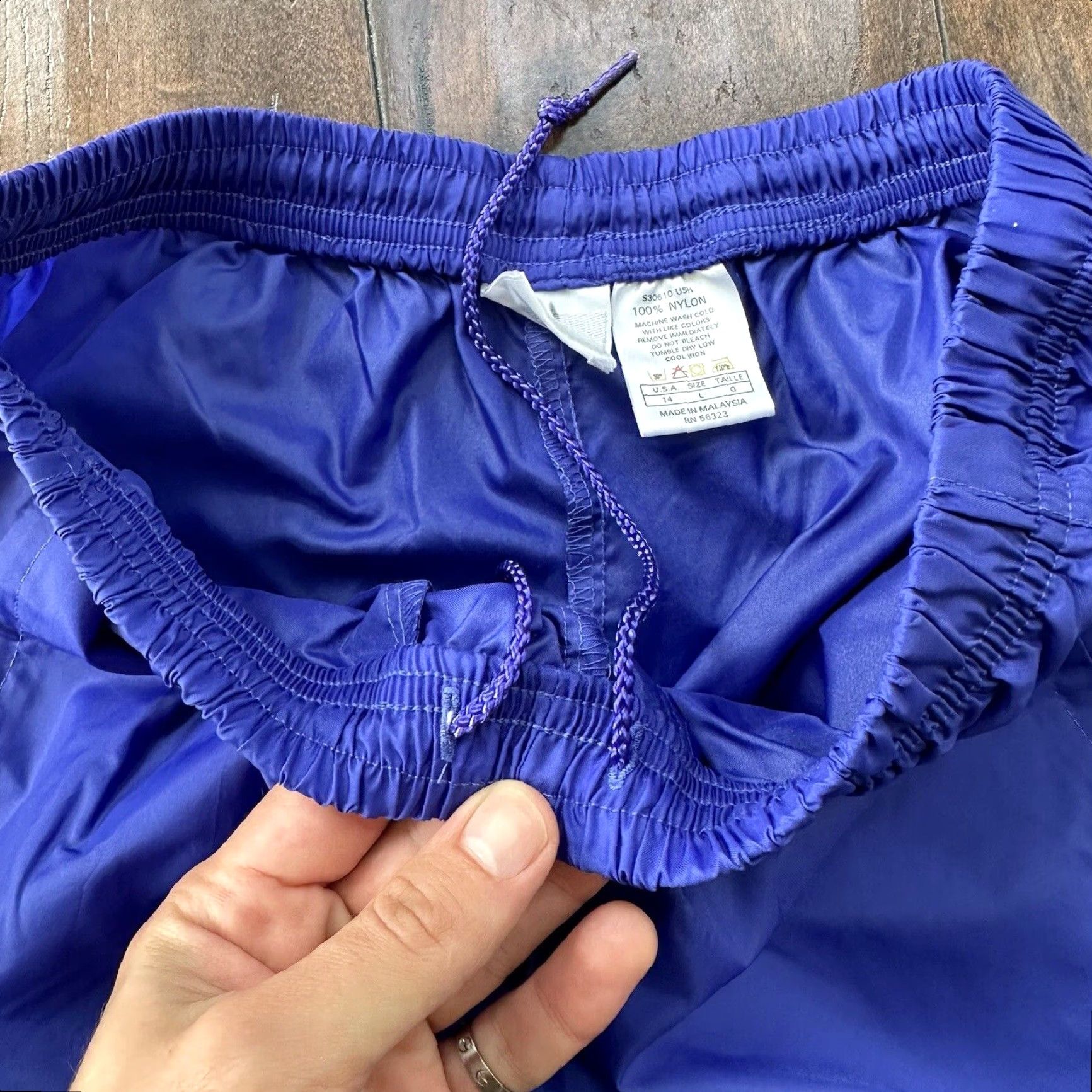 Nike VINTAGE Nike Track Pants 90s Purple L Men Ankle Zip Activewear Size 36" / US 14 / IT 50 - 7 Thumbnail