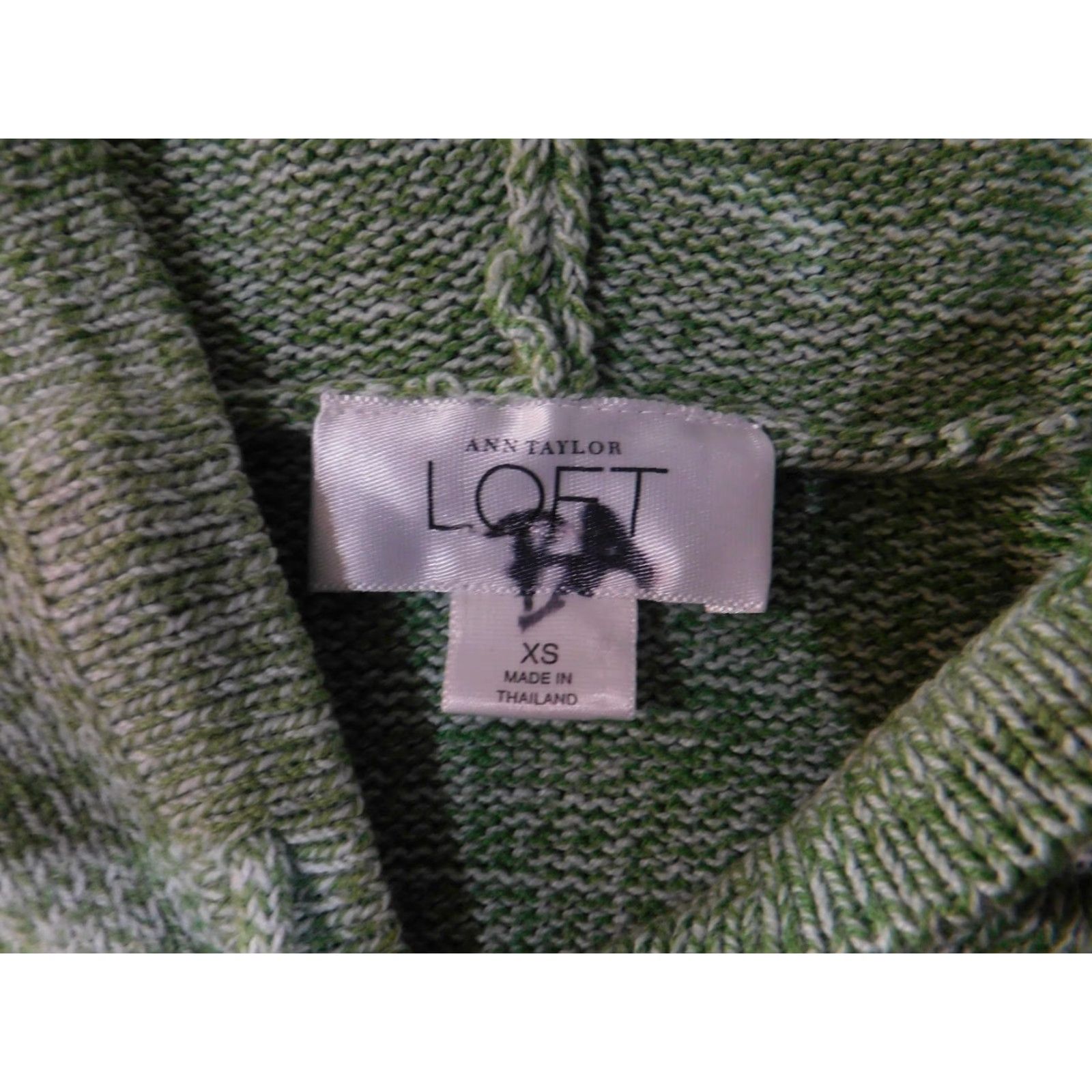 Loft LOFT Ann Taylor Hoodie Sweater Womens XS Green Full Zip Knit Marled Hooded Size XS / US 0-2 / IT 36-38 - 5 Thumbnail