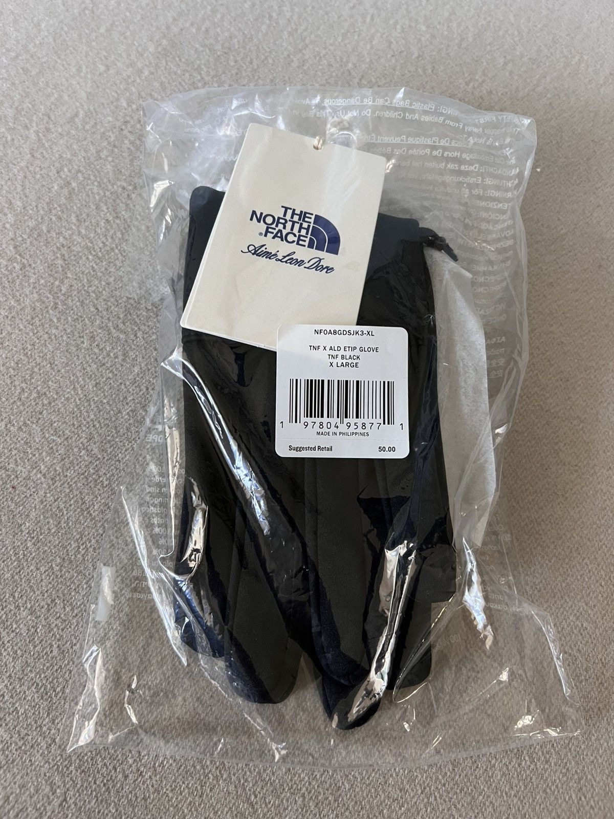 Aime Leon Dore XL Aime Leon Dore The North Face Etip Gloves in Black Size ONE SIZE - 2 Thumbnail