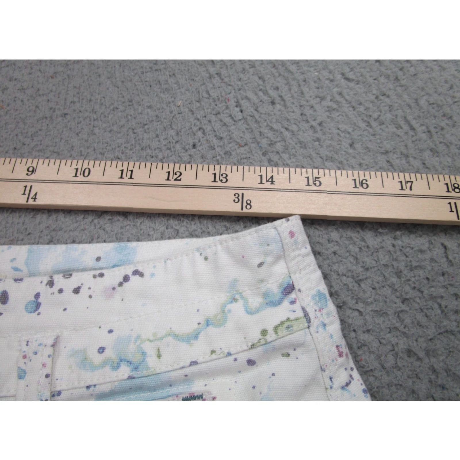 VINTAGE Anthropologie The Wanderer Pants Women 27 White Paint Splatter Cargo Stretch Twill